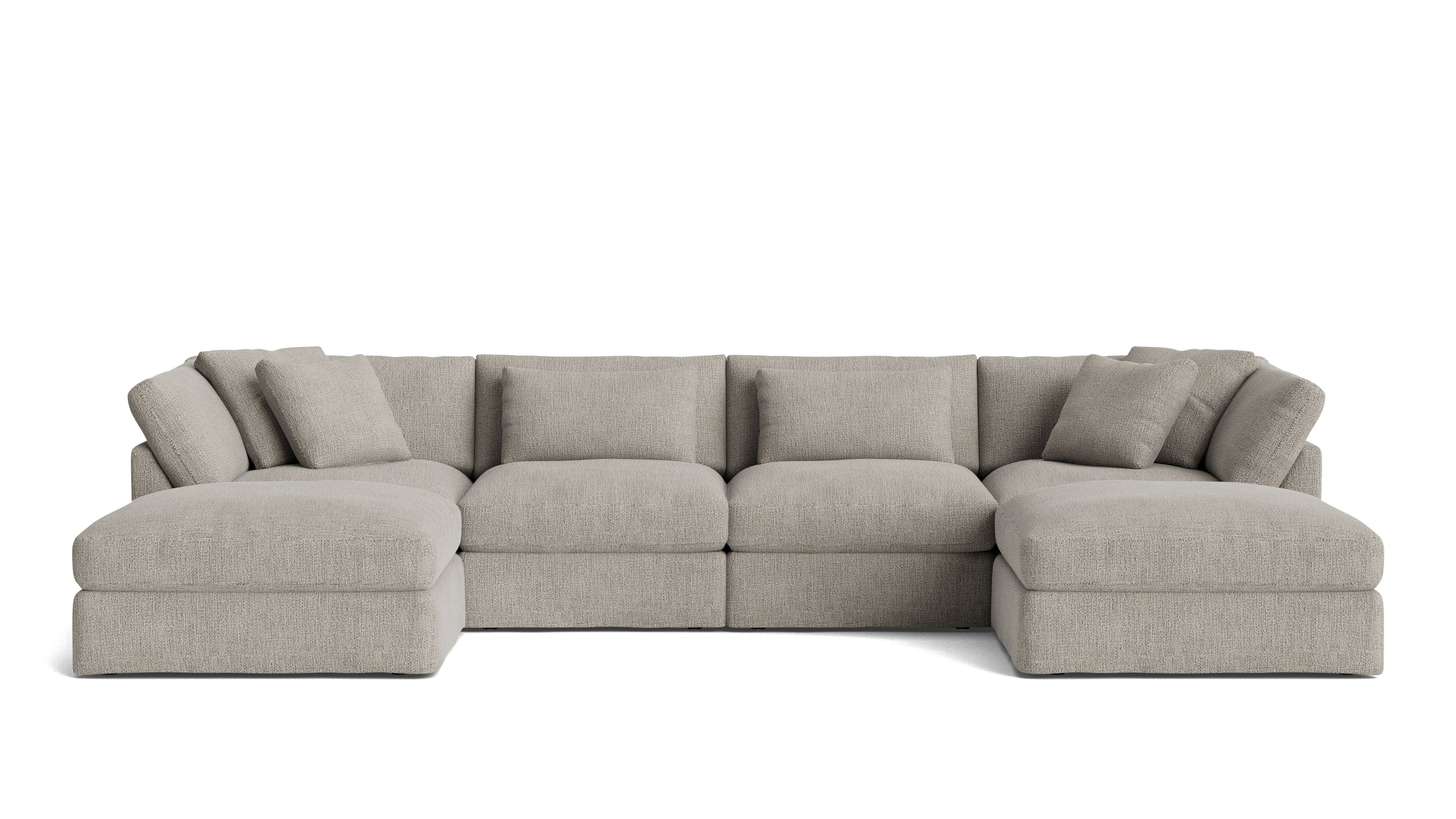 Get Together™ 6 - Piece Modular U - Shaped Sectional, Large, Oatmeal - Sundays Company CanadaSEC-YJ-042-007