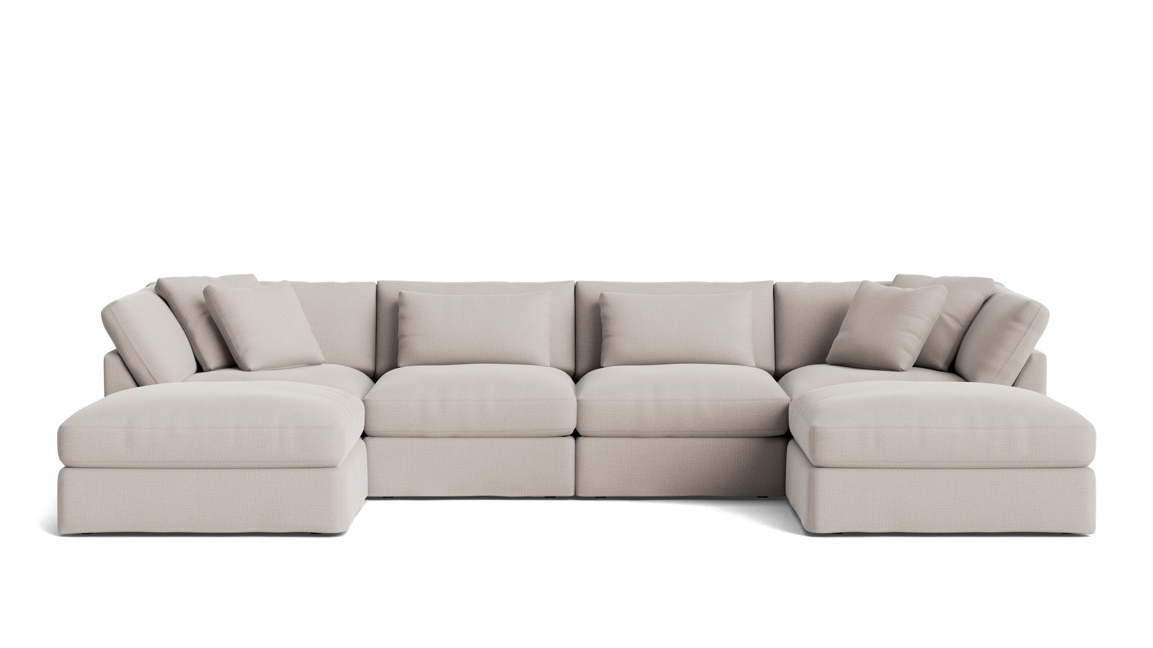 Get Together™ 6 - Piece Modular U - Shaped Sectional, Large, Clay - Sundays Company CanadaSEC-YJ-042-015
