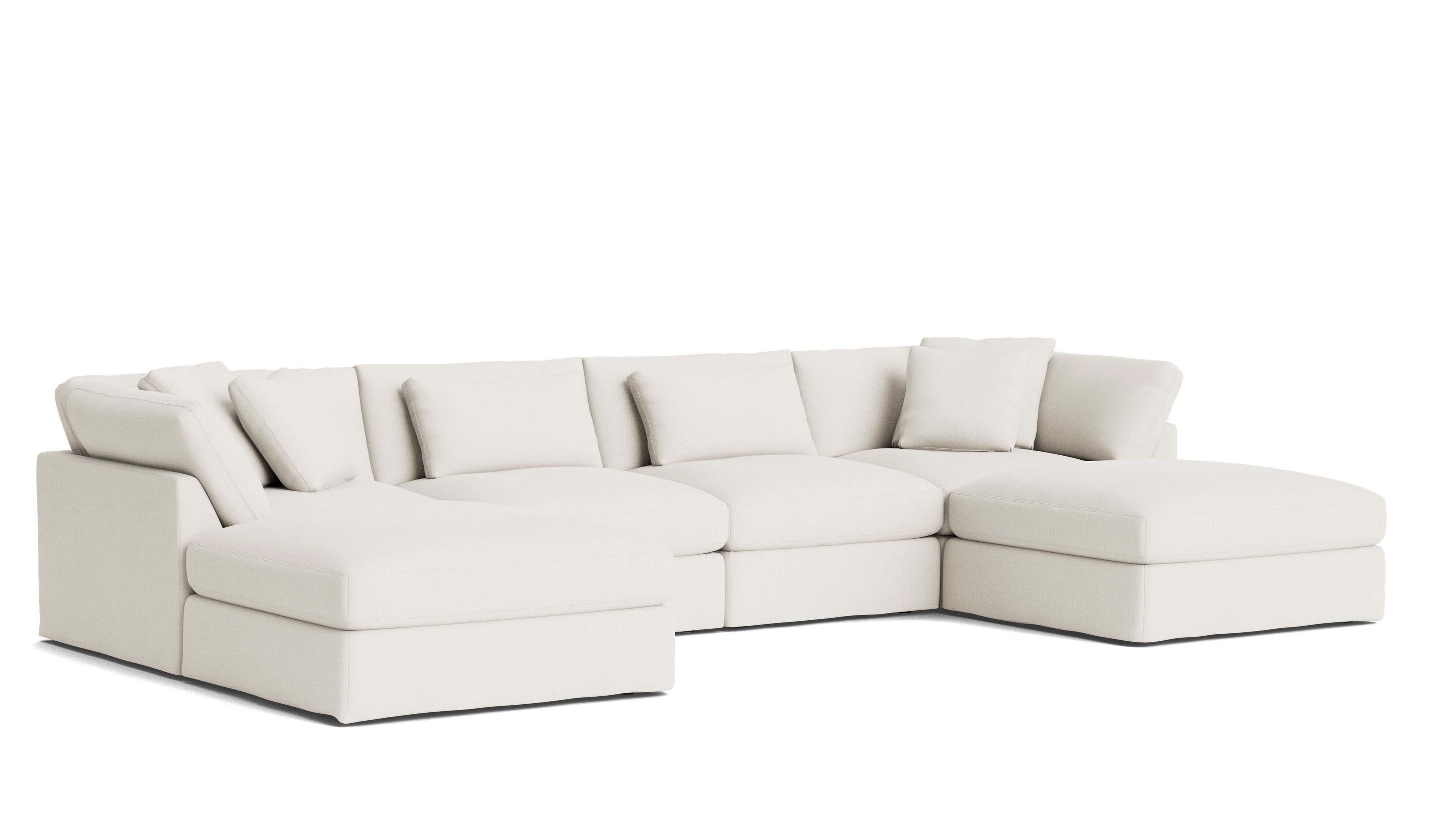 Get Together™ 6 - Piece Modular U - Shaped Sectional, Large, Cream Linen - Sundays Company CanadaSEC-YJ-042-018