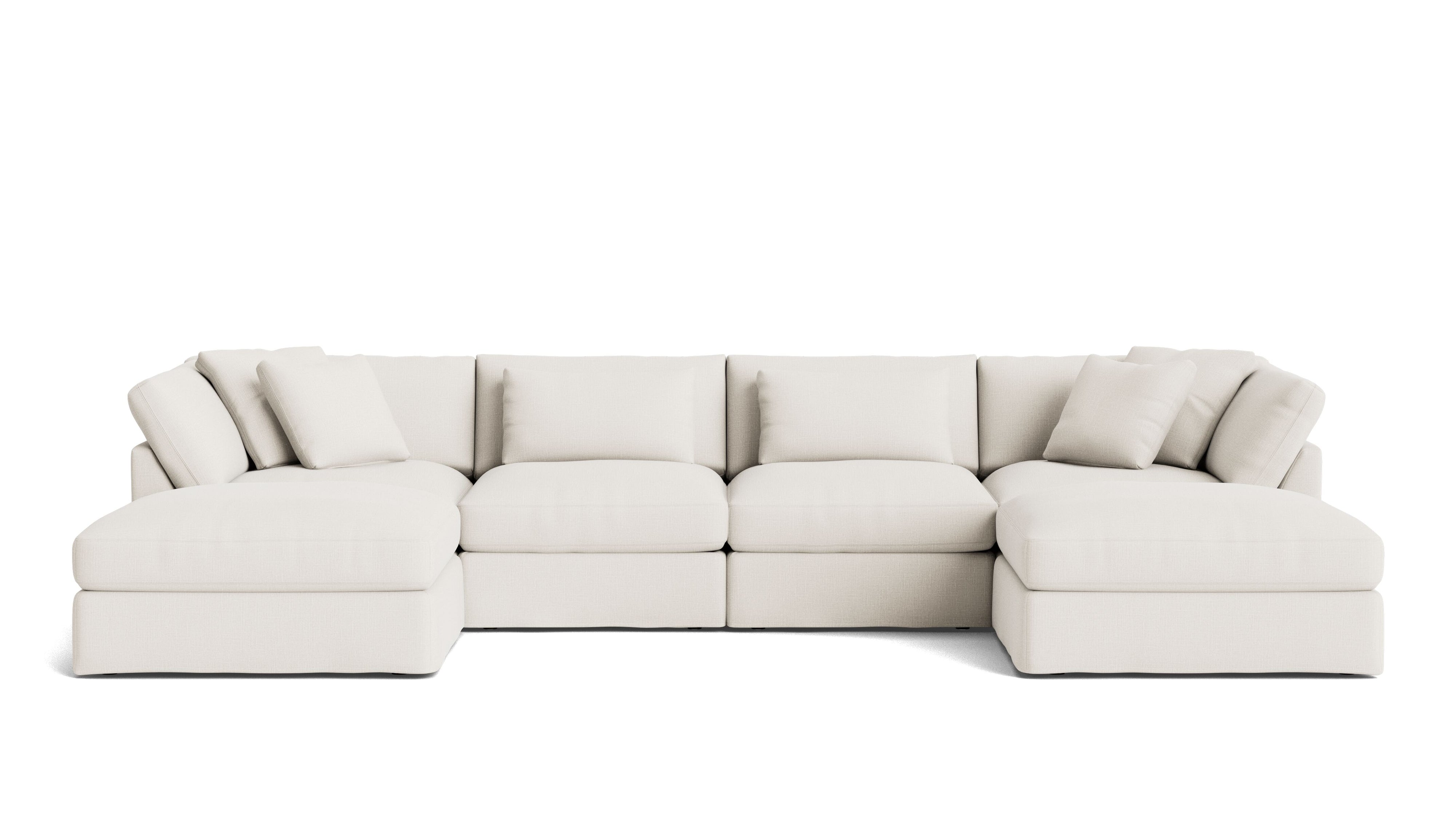 Get Together™ 6 - Piece Modular U - Shaped Sectional, Large, Cream Linen - Sundays Company CanadaSEC-YJ-042-018