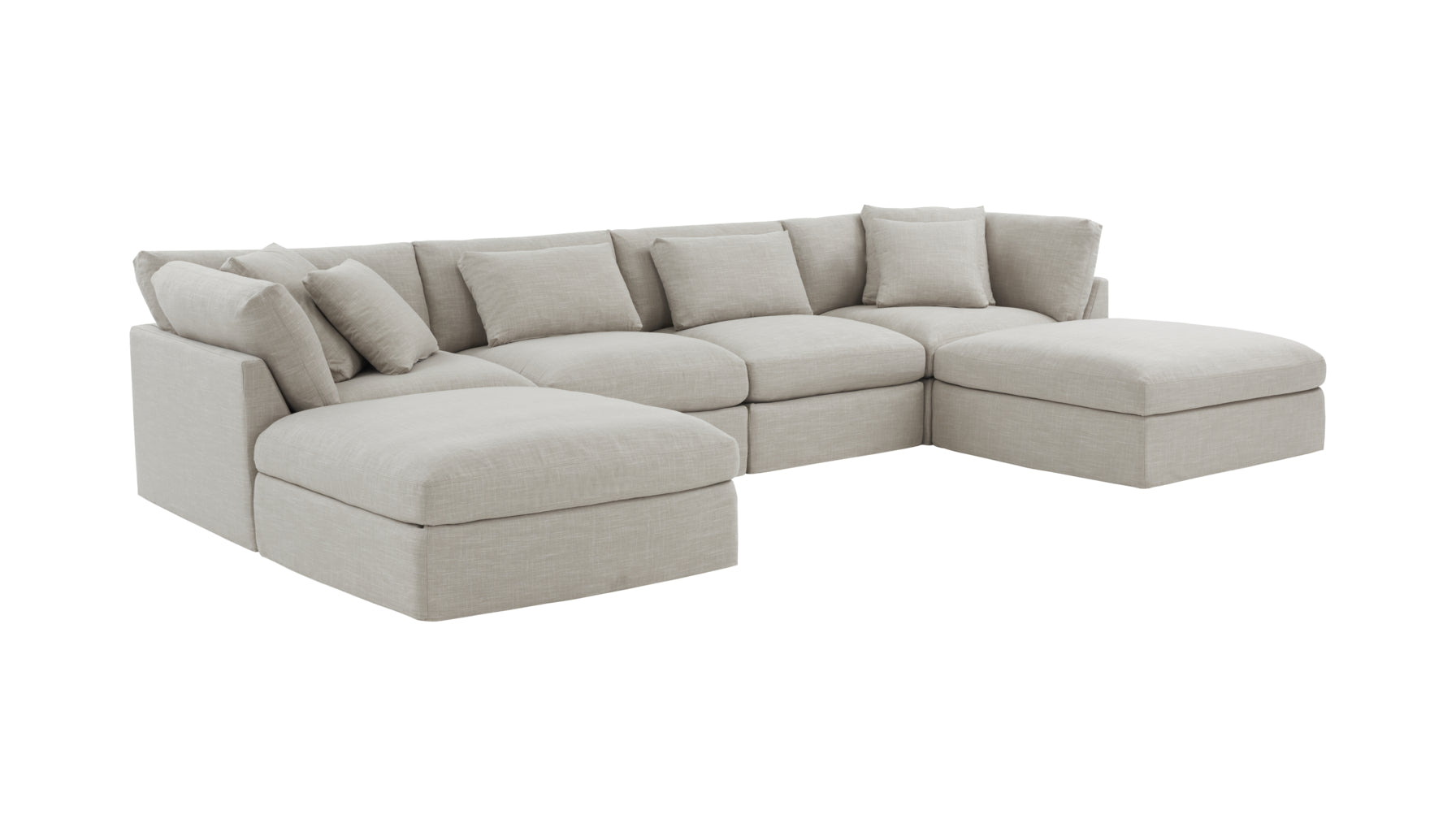 Get Together™ 6-Piece Modular U-Shaped Sectional, Large, Light Pebble - Image 9