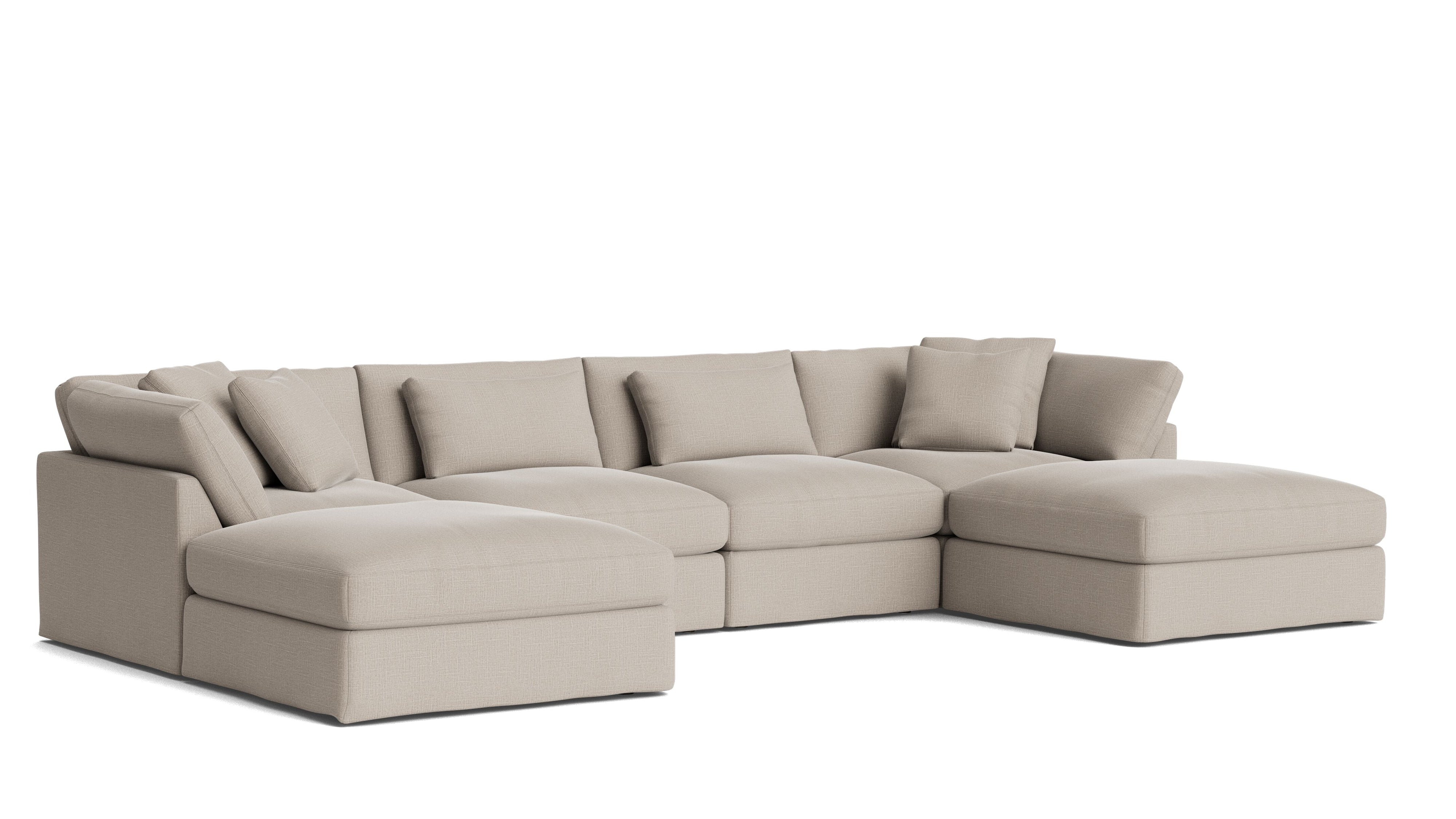 Get Together™ 6 - Piece Modular U - Shaped Sectional, Large, Light Pebble - Sundays Company CanadaSEC-YJ-042-029