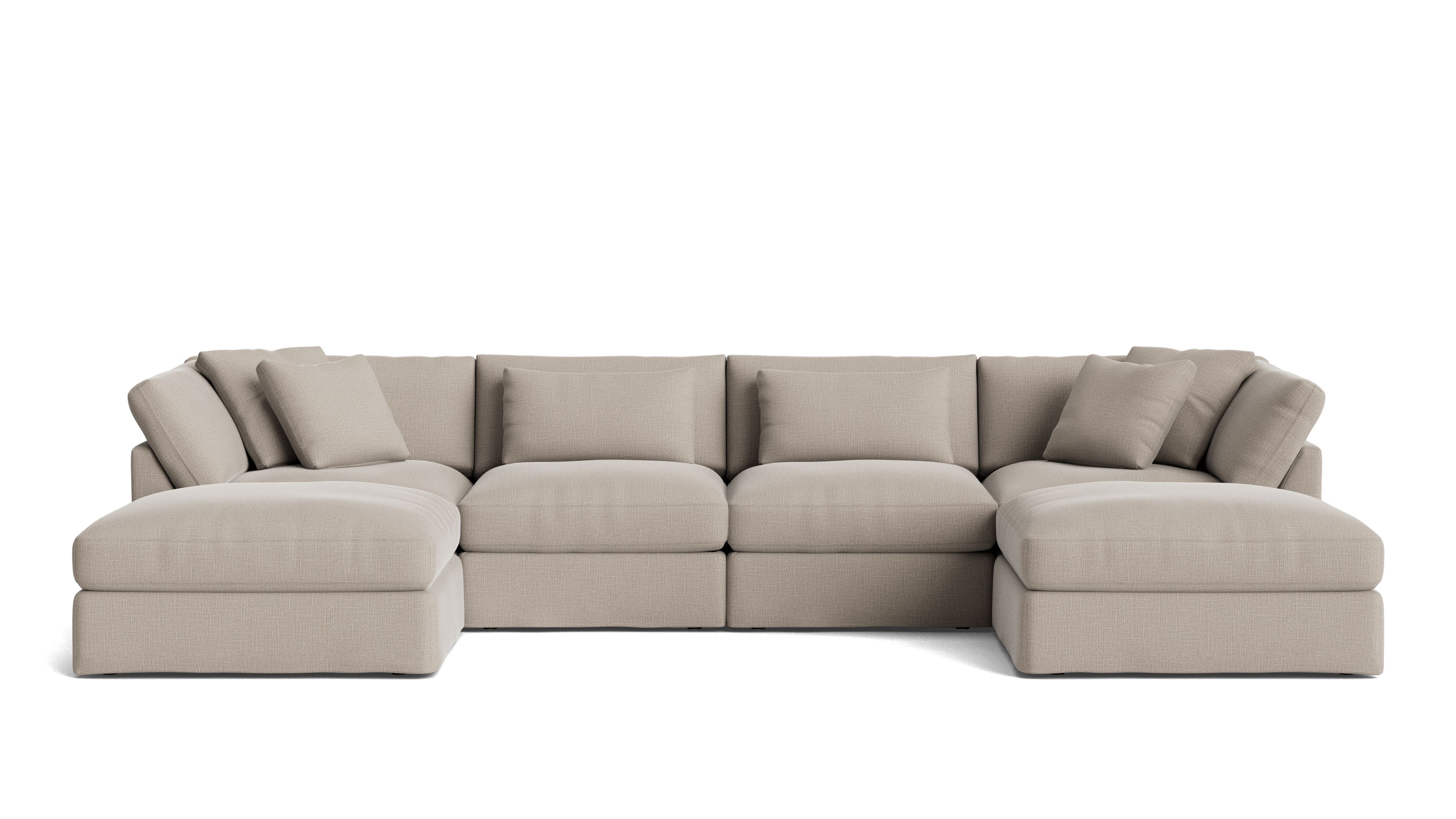 Get Together™ 6 - Piece Modular U - Shaped Sectional, Large, Light Pebble - Sundays Company CanadaSEC-YJ-042-029