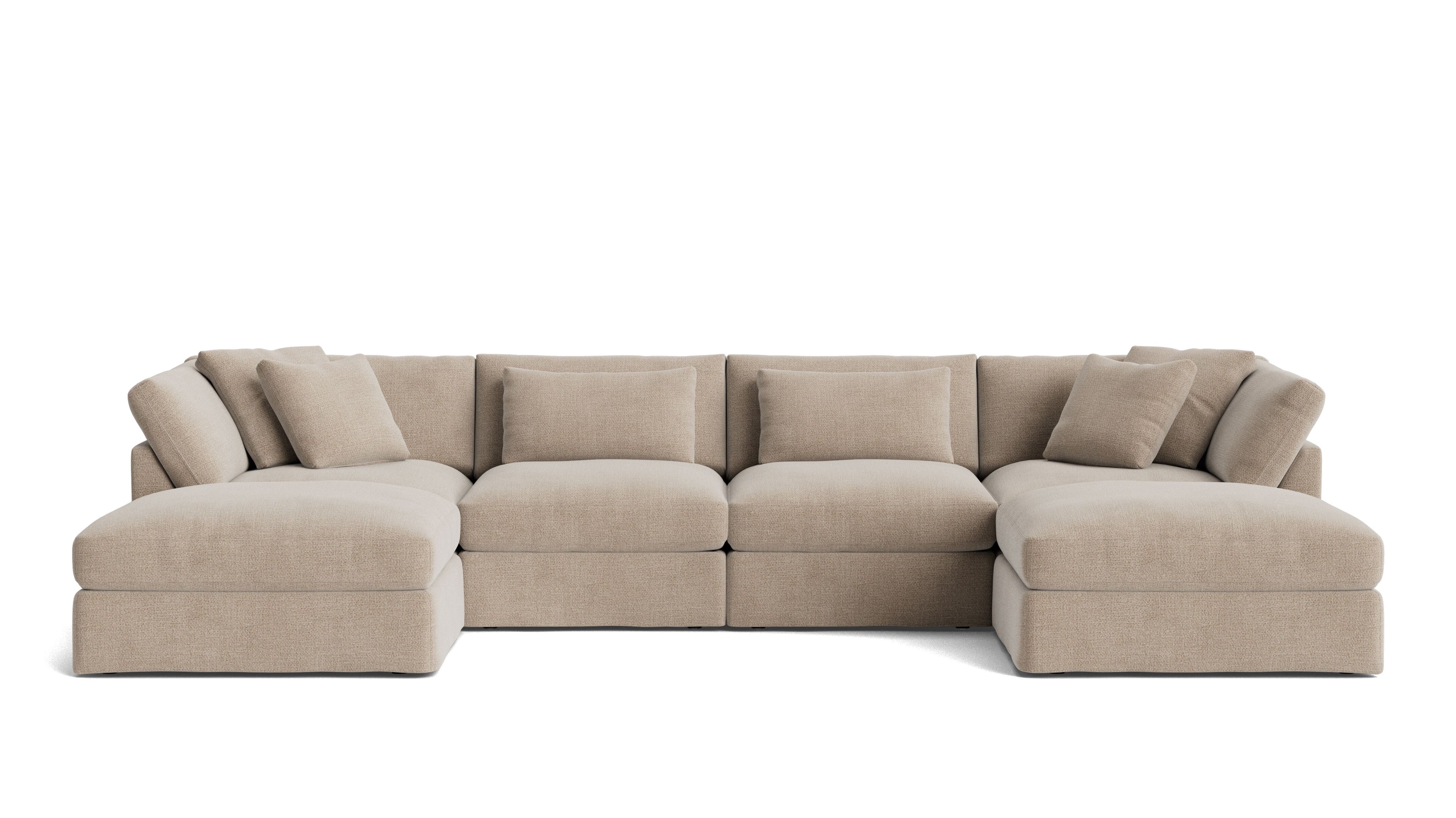 Get Together™ 6 - Piece Modular U - Shaped Sectional, Large, Champagne - Sundays Company CanadaSEC-YJ-042-041