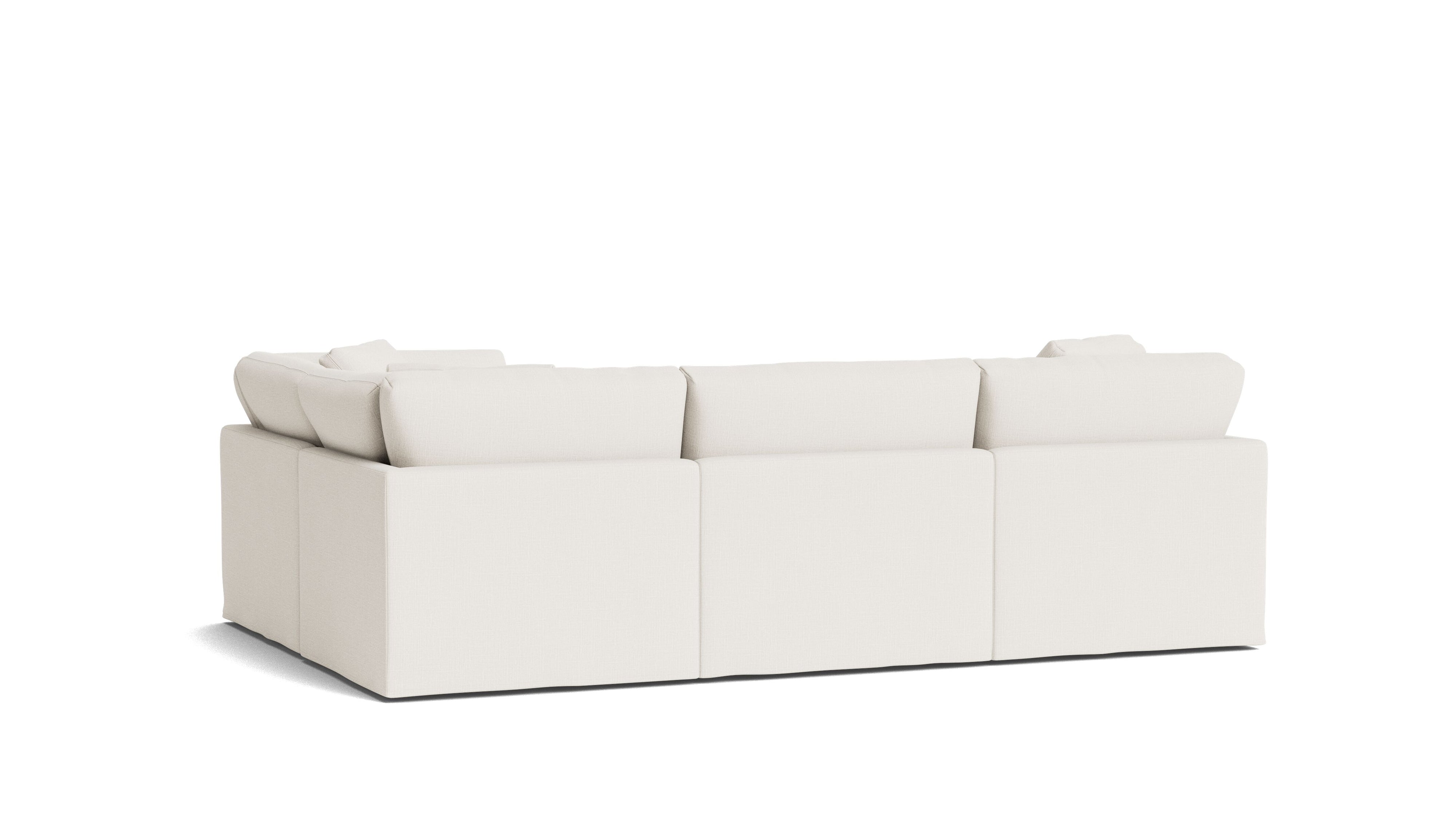 Get Together™ 4 - Piece Modular Sectional Closed, Standard, Cream Linen - Sundays Company CanadaSEC-YJ-043-018