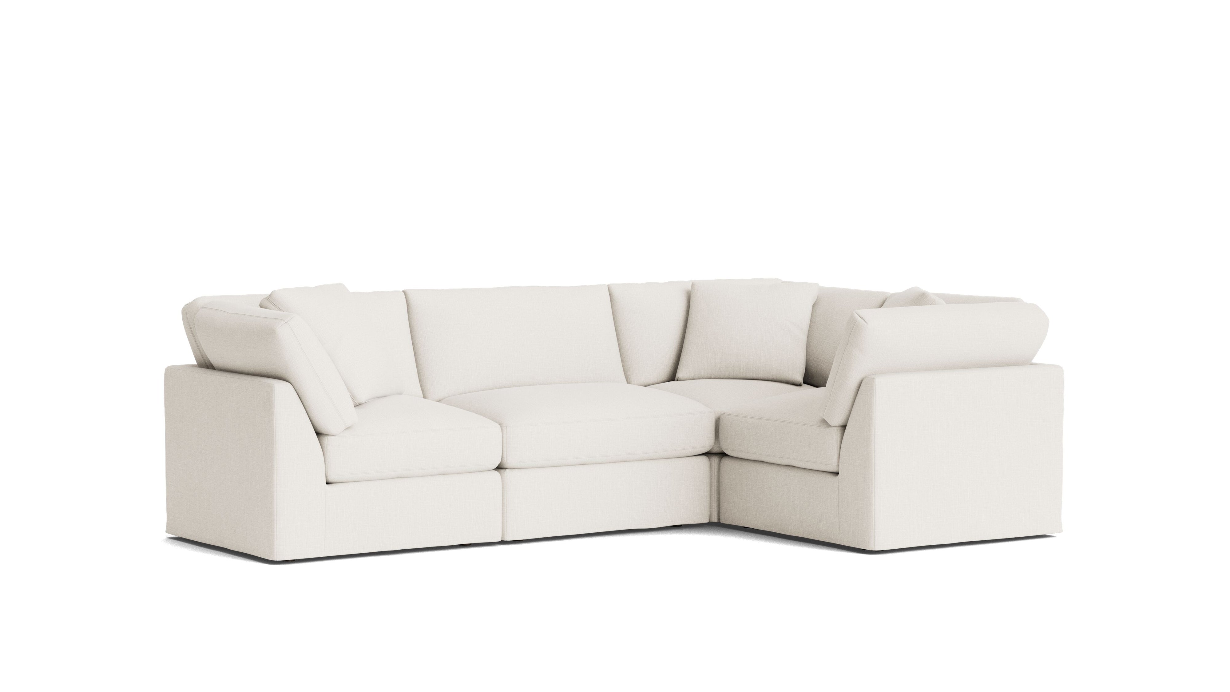 Get Together™ 4 - Piece Modular Sectional Closed, Standard, Cream Linen - Sundays Company CanadaSEC-YJ-043-018