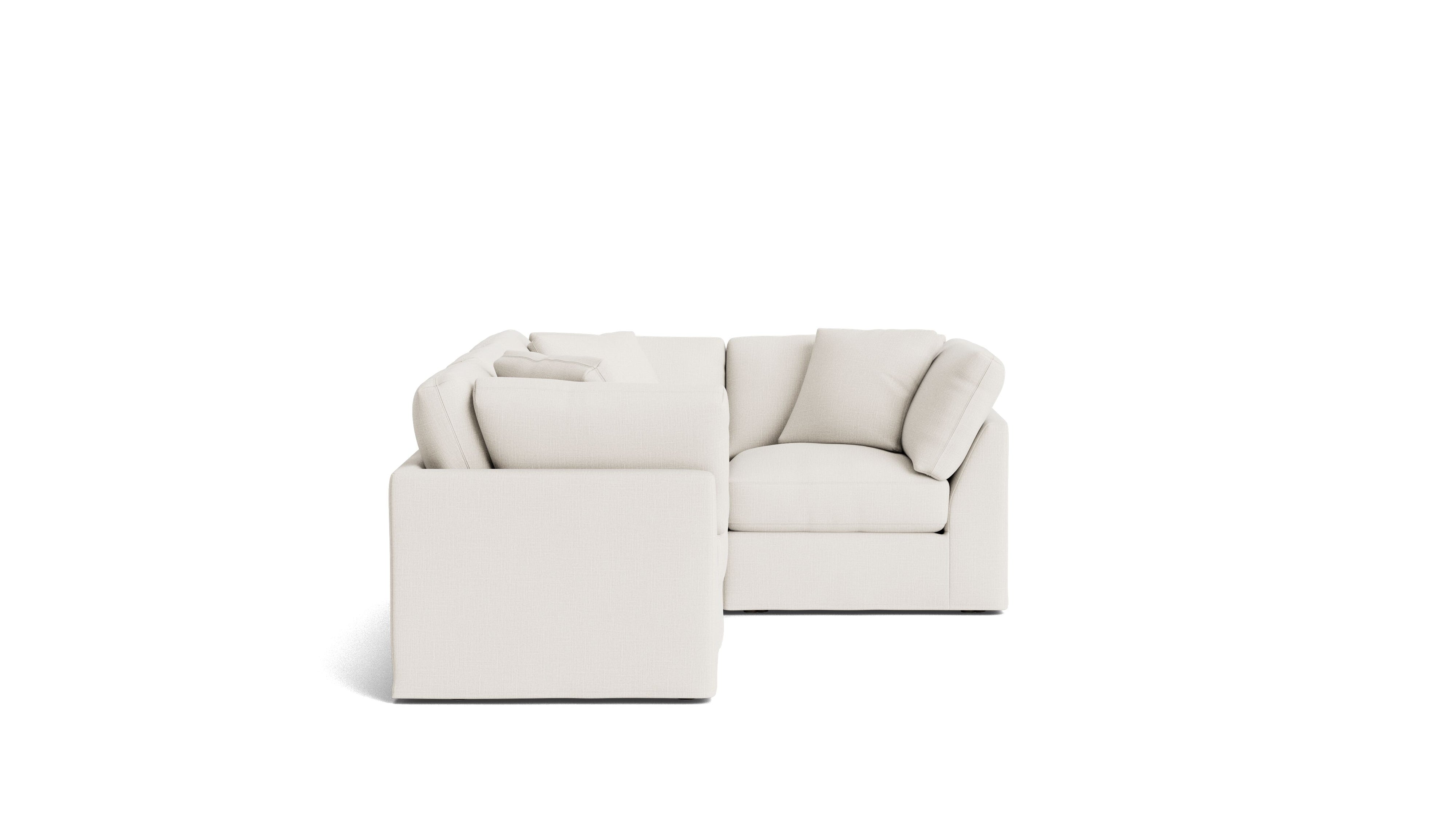 Get Together™ 4 - Piece Modular Sectional Closed, Standard, Cream Linen - Sundays Company CanadaSEC-YJ-043-018