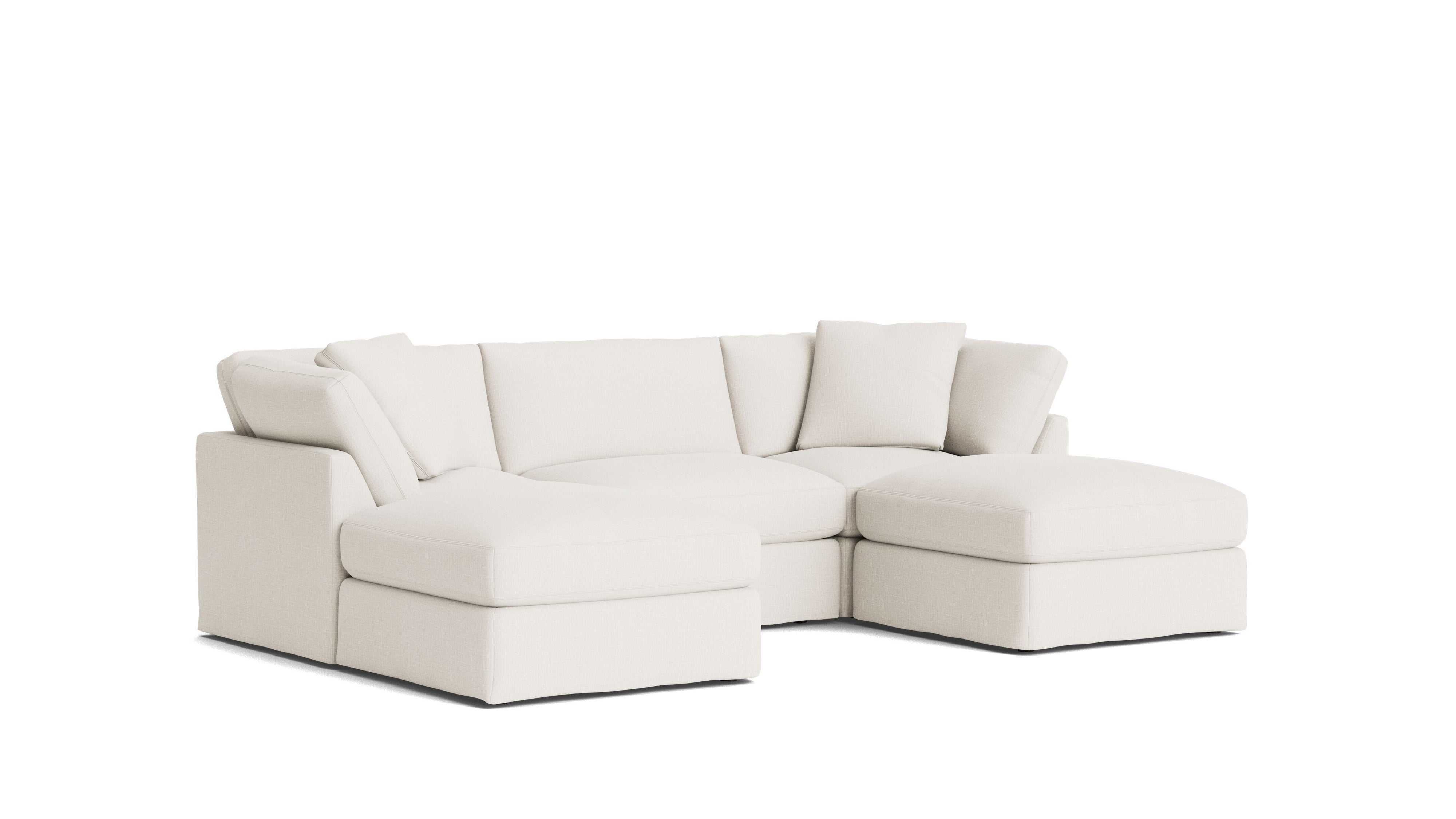 Get Together™ 5 - Piece Modular U - Shaped Sectional, Standard, Cream Linen - Sundays Company CanadaSEC-YJ-044-018