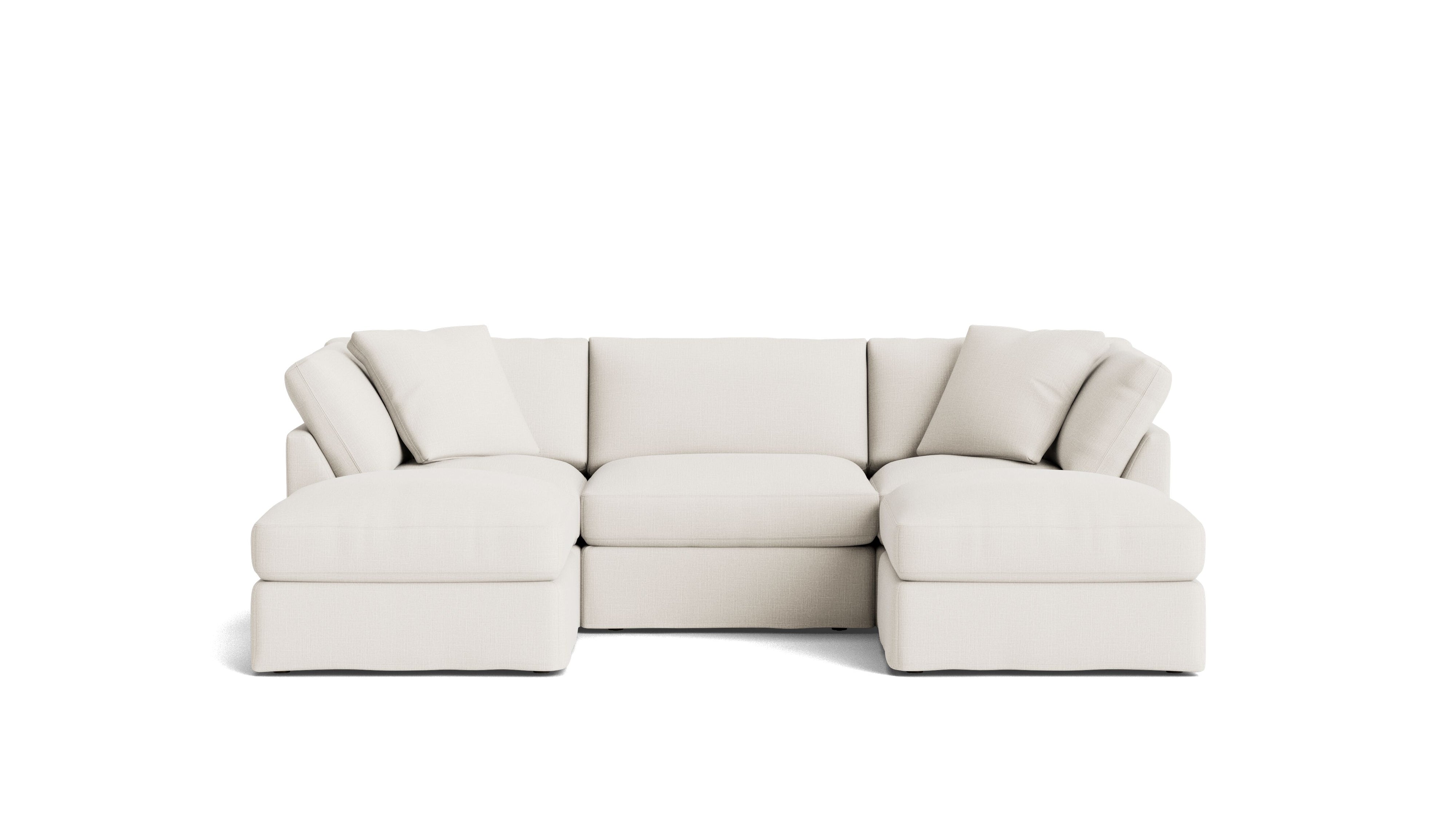 Get Together™ 5 - Piece Modular U - Shaped Sectional, Standard, Cream Linen - Sundays Company CanadaSEC-YJ-044-018