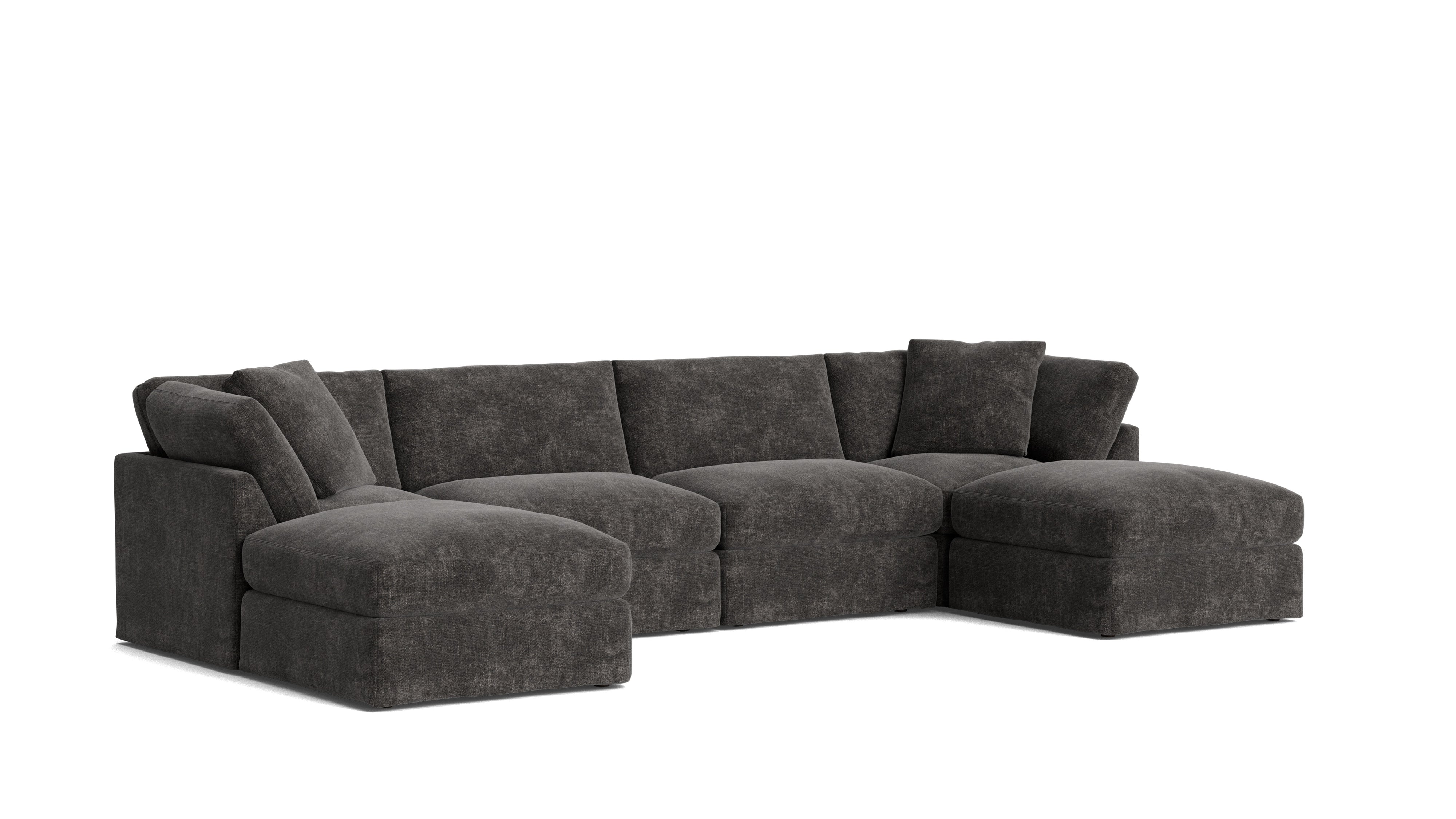 Get Together™ 6 - Piece Modular U - Shaped Sectional, Standard, Truffle - Sundays Company CanadaSEC-YJ-045-003
