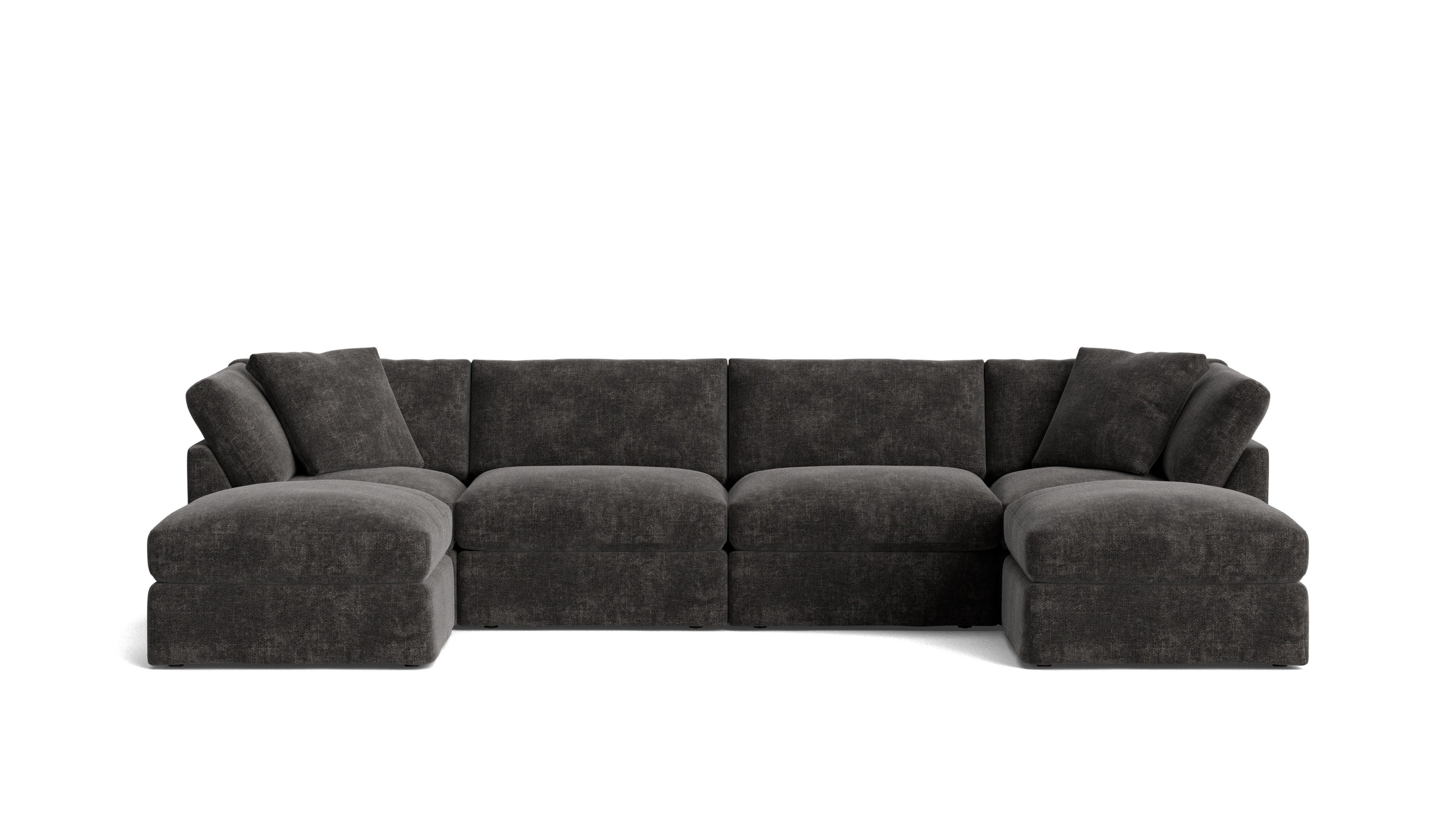 Get Together™ 6 - Piece Modular U - Shaped Sectional, Standard, Truffle - Sundays Company CanadaSEC-YJ-045-003