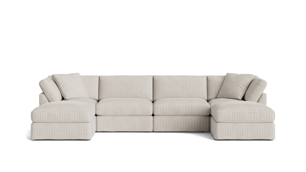 Get Together™ 6-Piece Modular U-Shaped Sectional, Standard, Newport Stripe