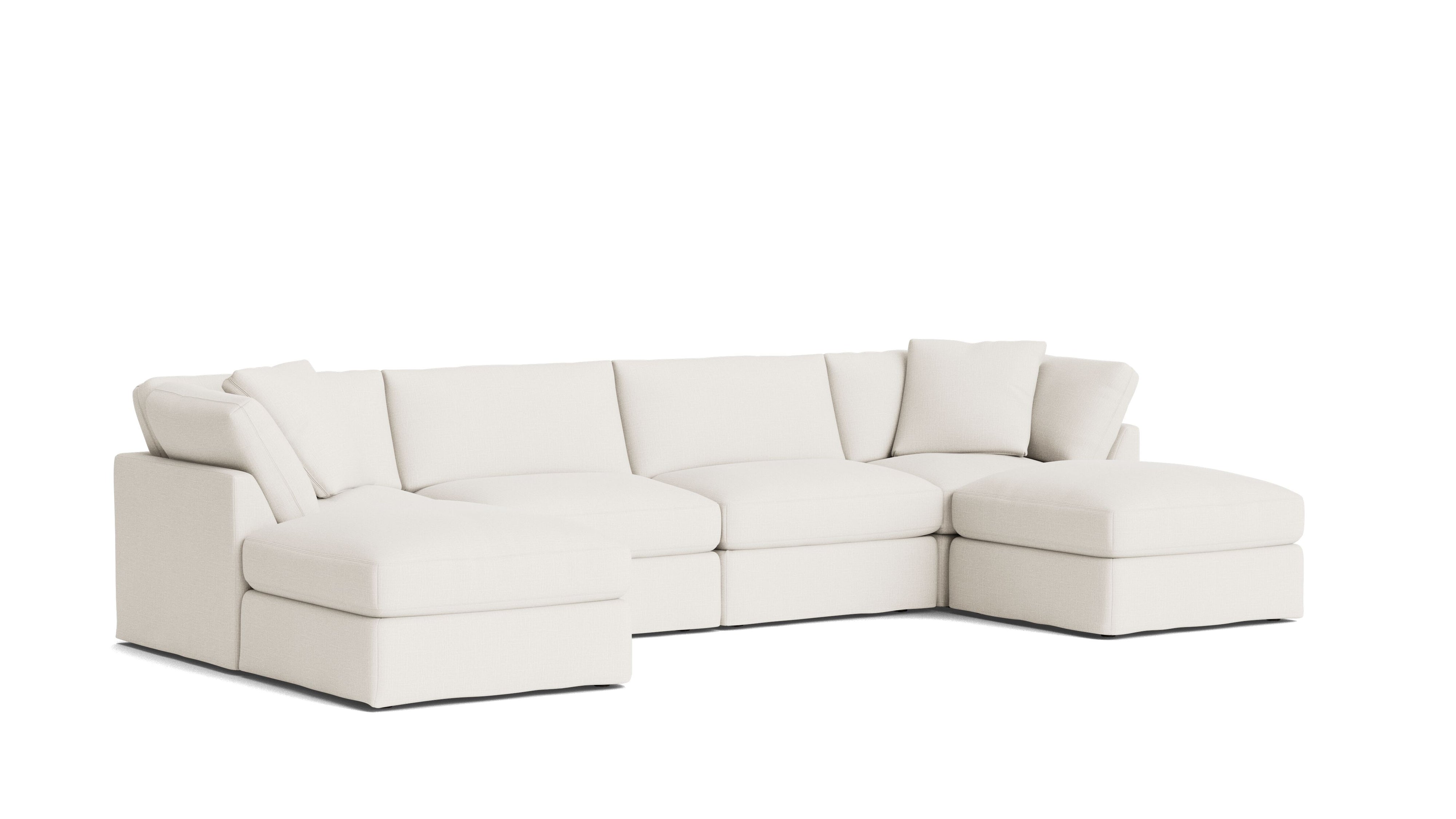 Get Together™ 6 - Piece Modular U - Shaped Sectional, Standard, Cream Linen - Sundays Company CanadaSEC-YJ-045-018