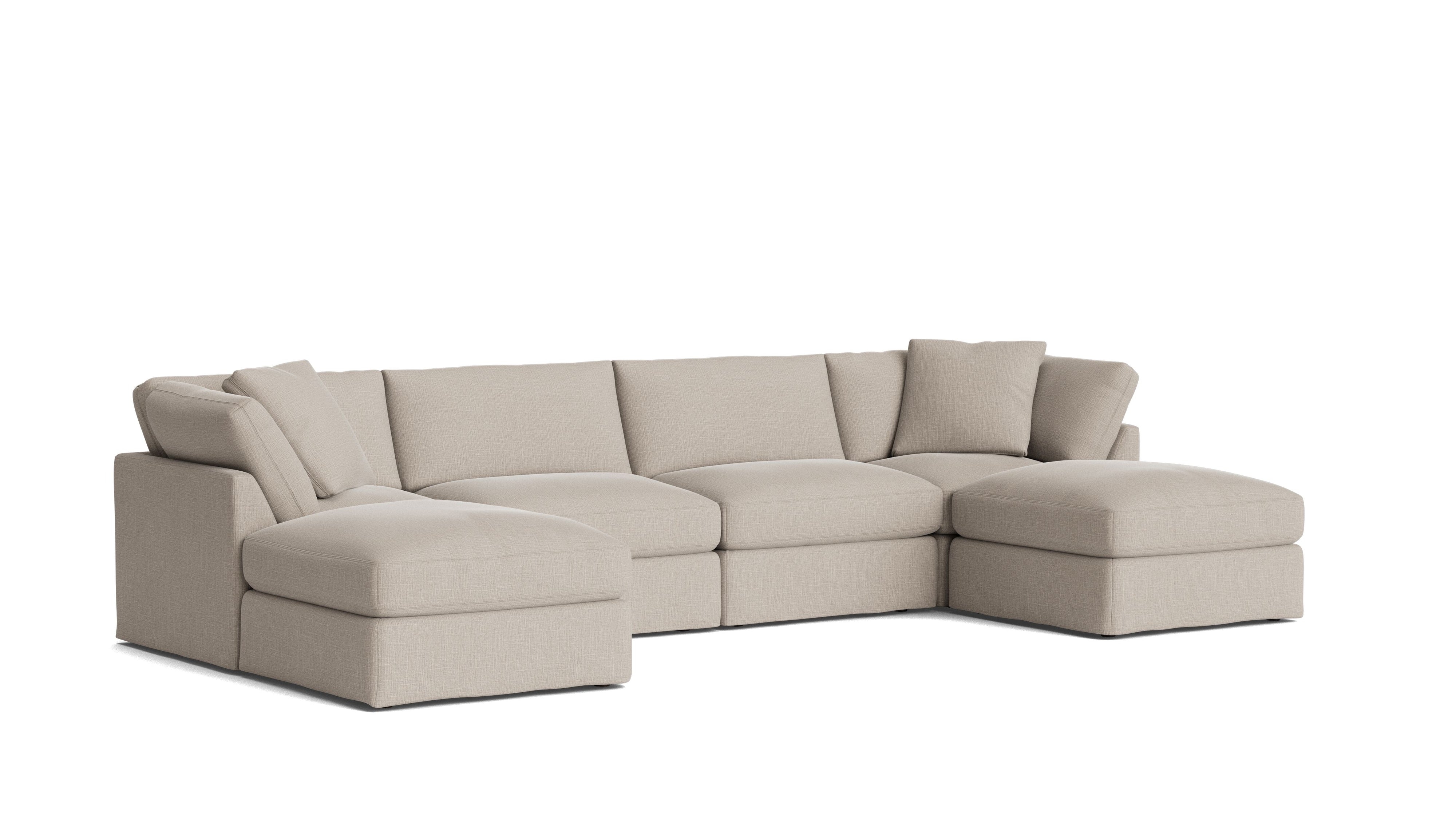 Get Together™ 6 - Piece Modular U - Shaped Sectional, Standard, Light Pebble - Sundays Company CanadaSEC-YJ-045-029