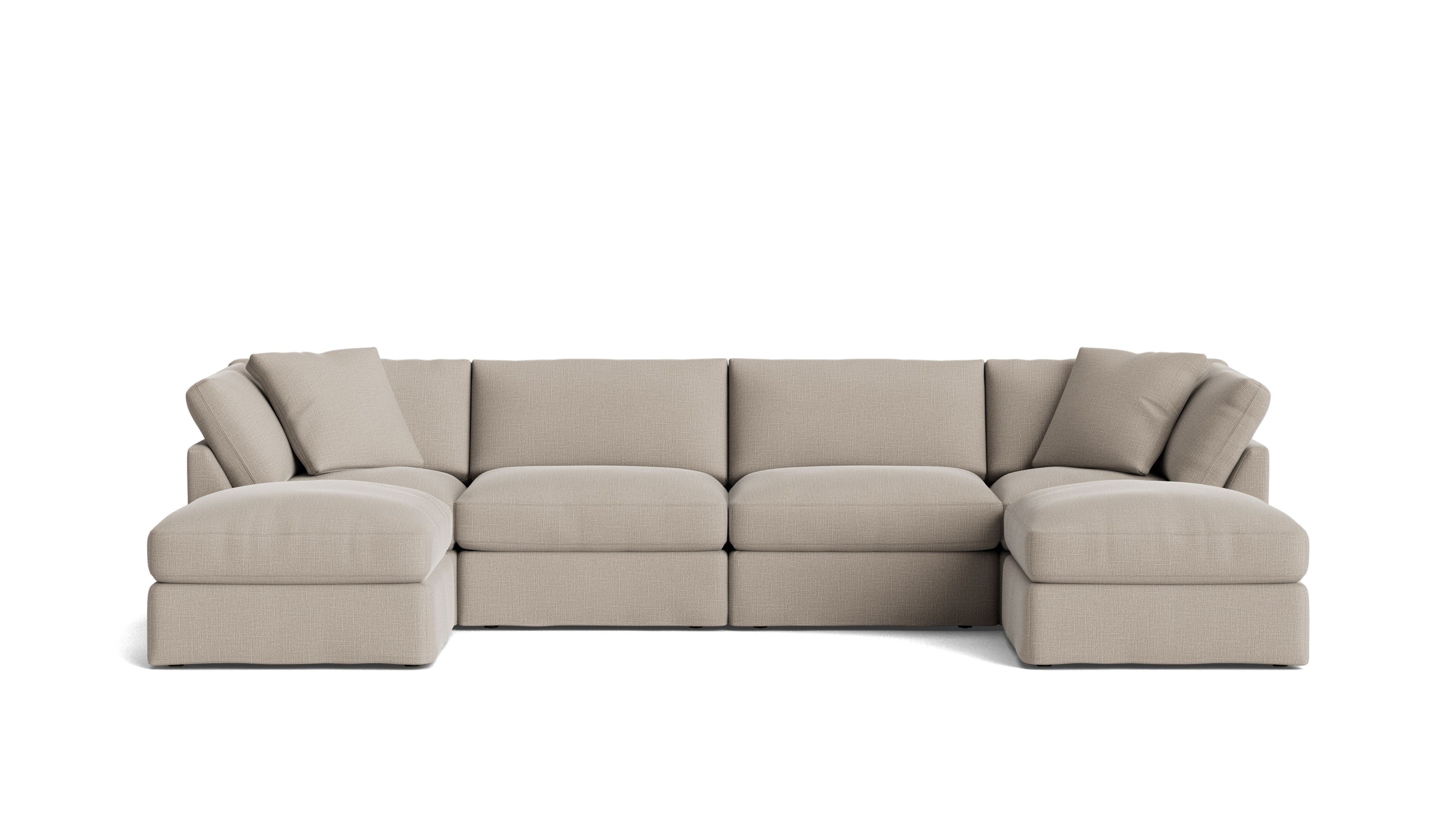 Get Together™ 6 - Piece Modular U - Shaped Sectional, Standard, Light Pebble - Sundays Company CanadaSEC-YJ-045-029