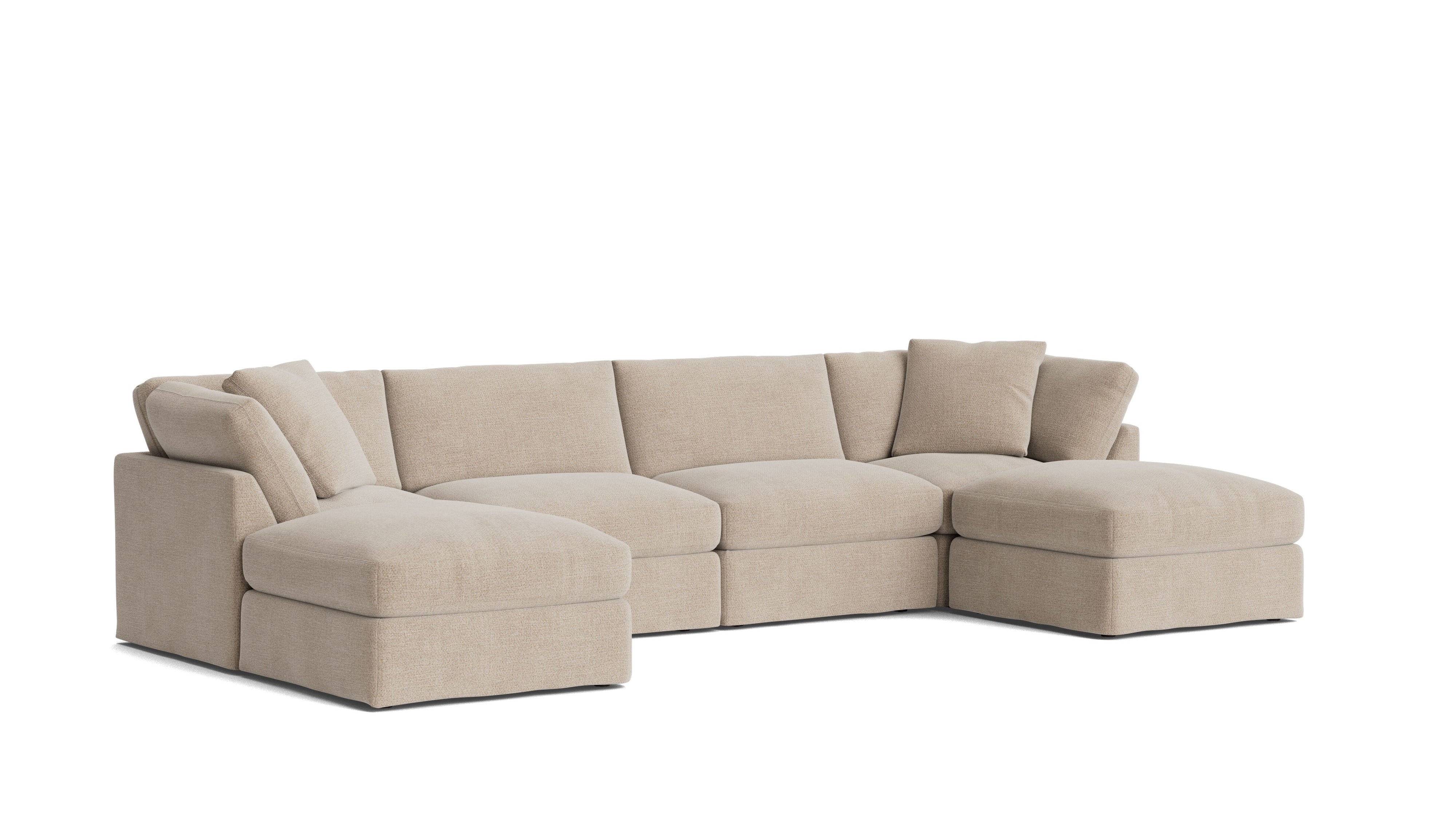 Get Together™ 6 - Piece Modular U - Shaped Sectional, Standard, Champagne - Sundays Company CanadaSEC-YJ-045-041