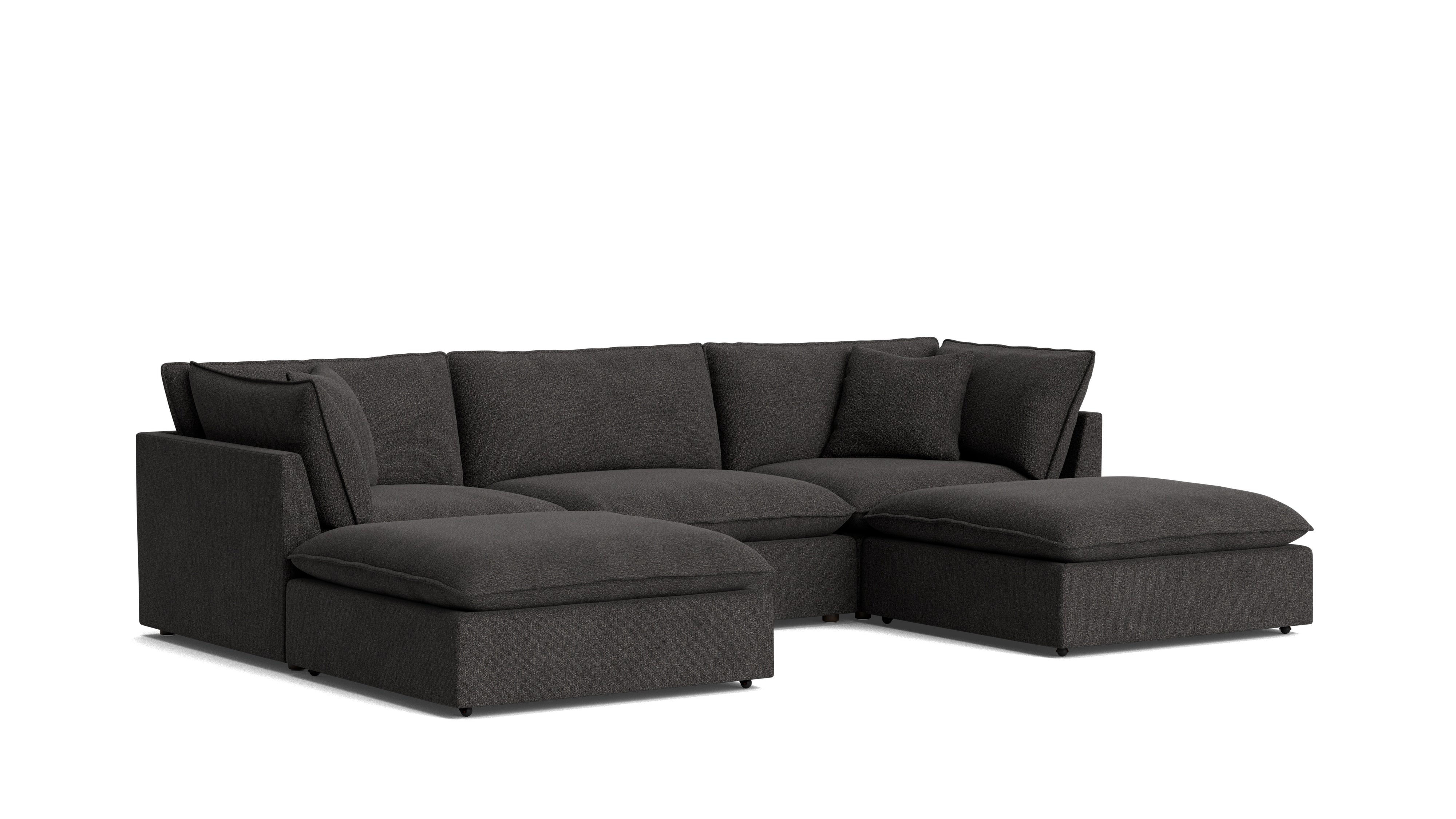 Chill Time 5 - Piece Modular U - Shaped Sectional, Dark Shadow - Sundays Company CanadaSEC-YJ-053-025