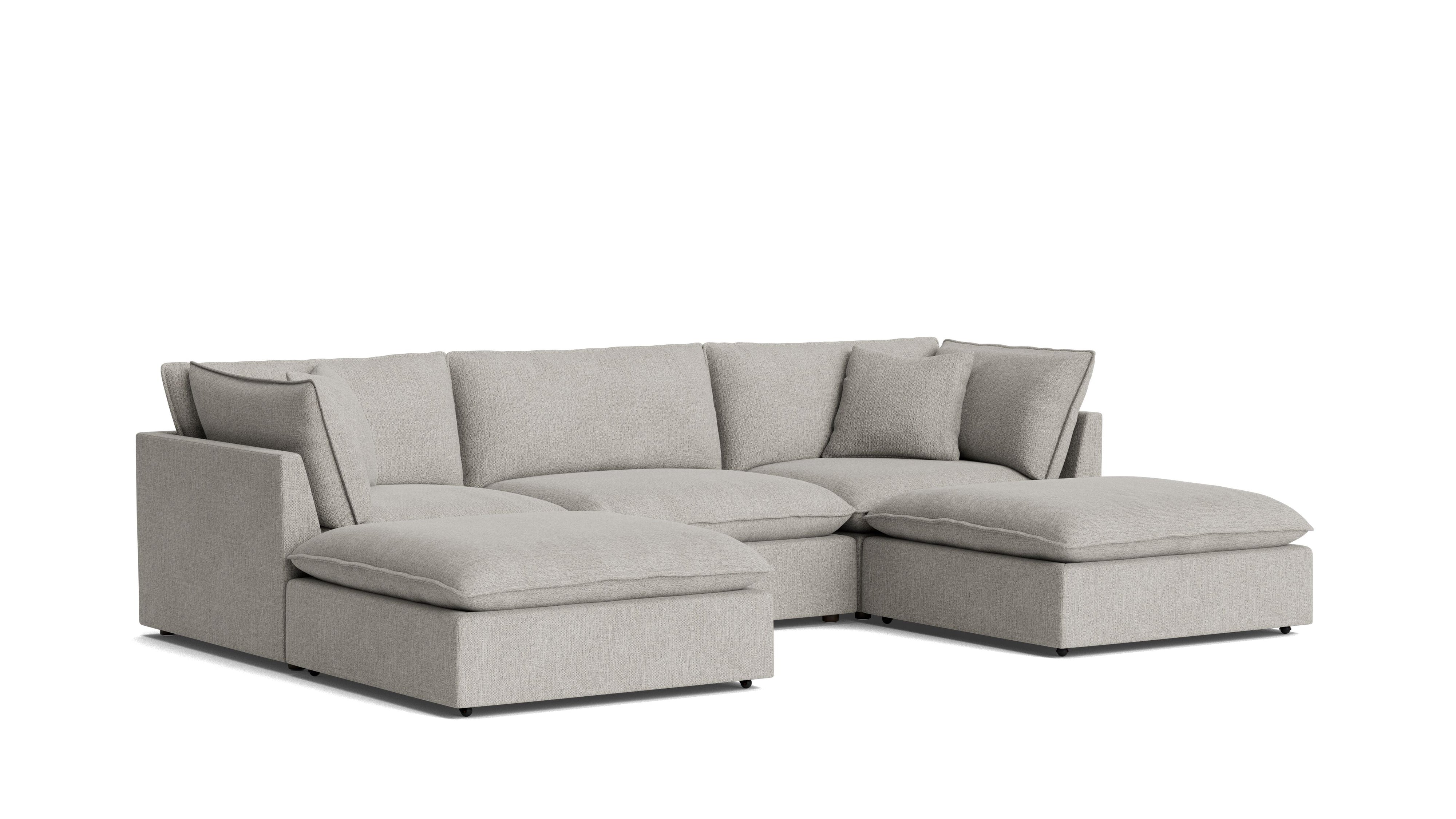 Chill Time 5 - Piece Modular U - Shaped Sectional, Heather - Sundays Company CanadaSEC-YJ-053-065