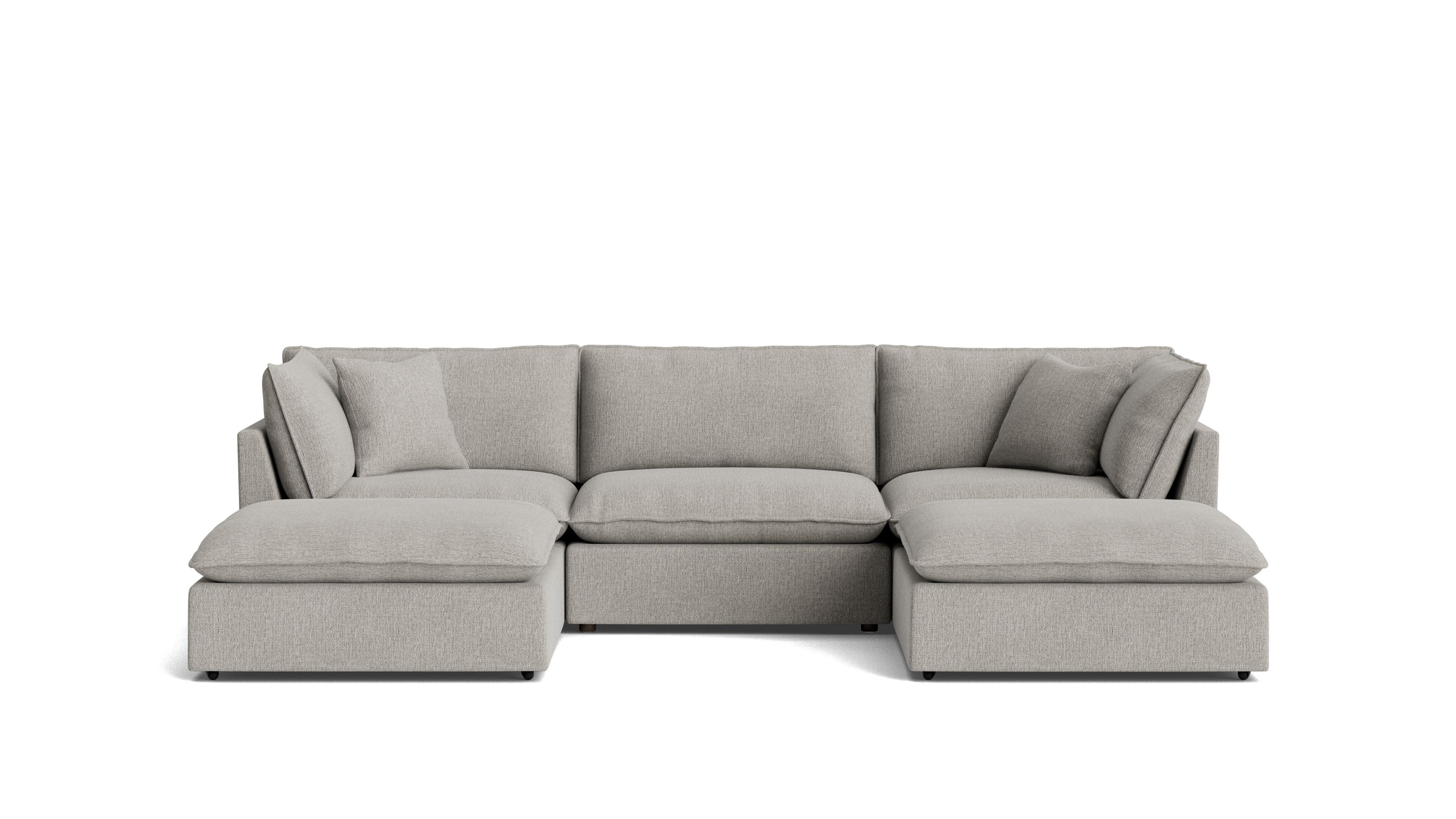 Chill Time 5 - Piece Modular U - Shaped Sectional, Heather - Sundays Company CanadaSEC-YJ-053-065