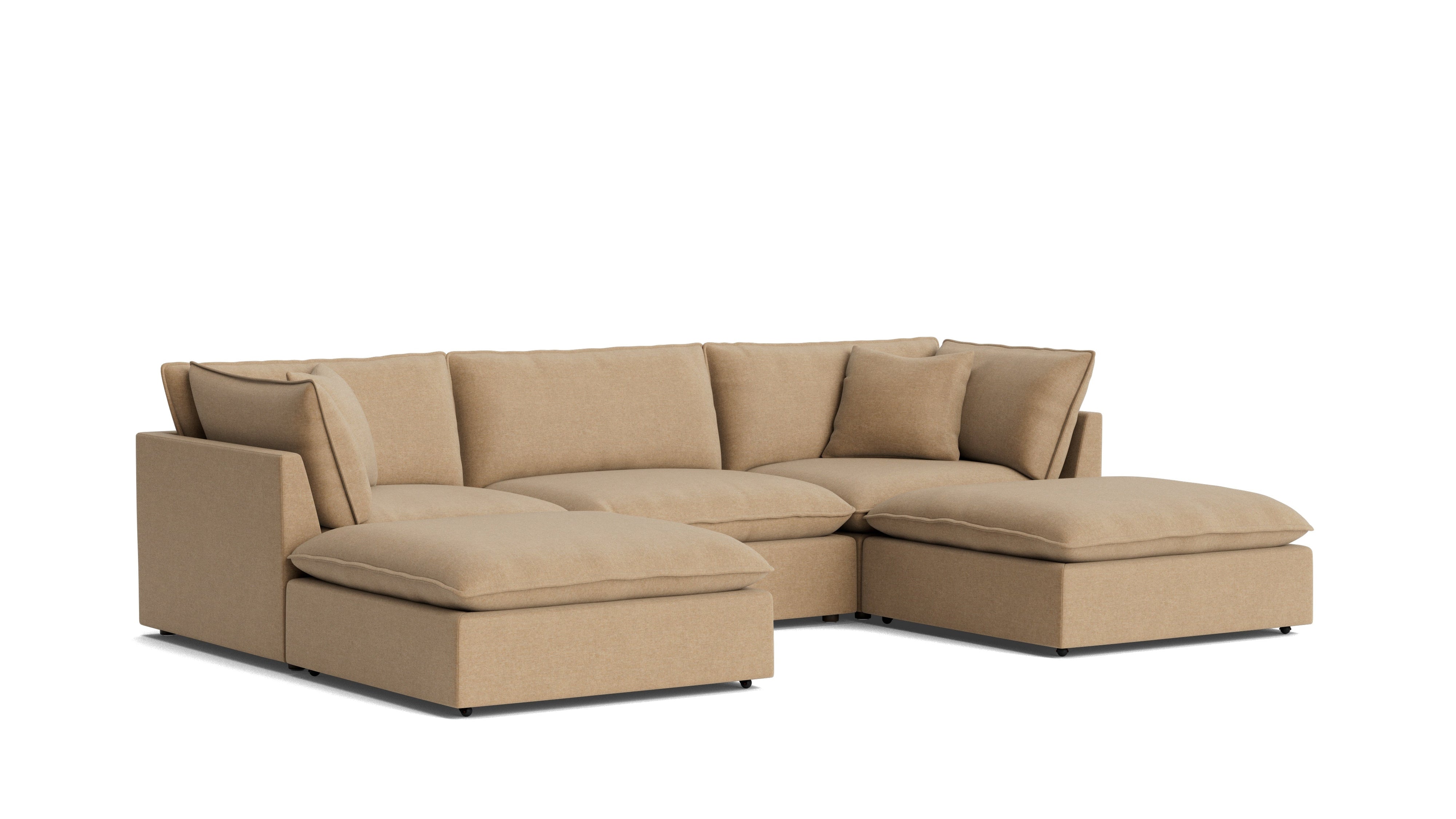 Chill Time 5-Piece Modular U-Shaped Sectional, Hazelnut