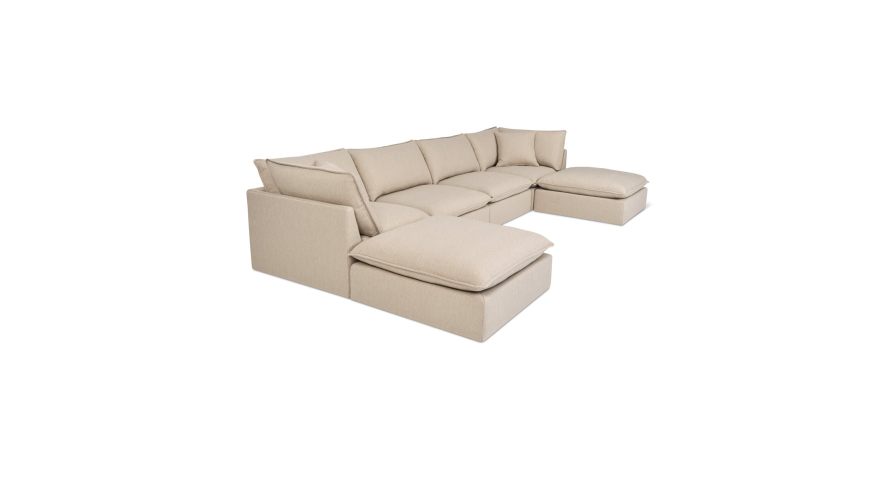 Chill Time 6-Piece Modular U-Shaped Sectional, Biscuit - Image 8