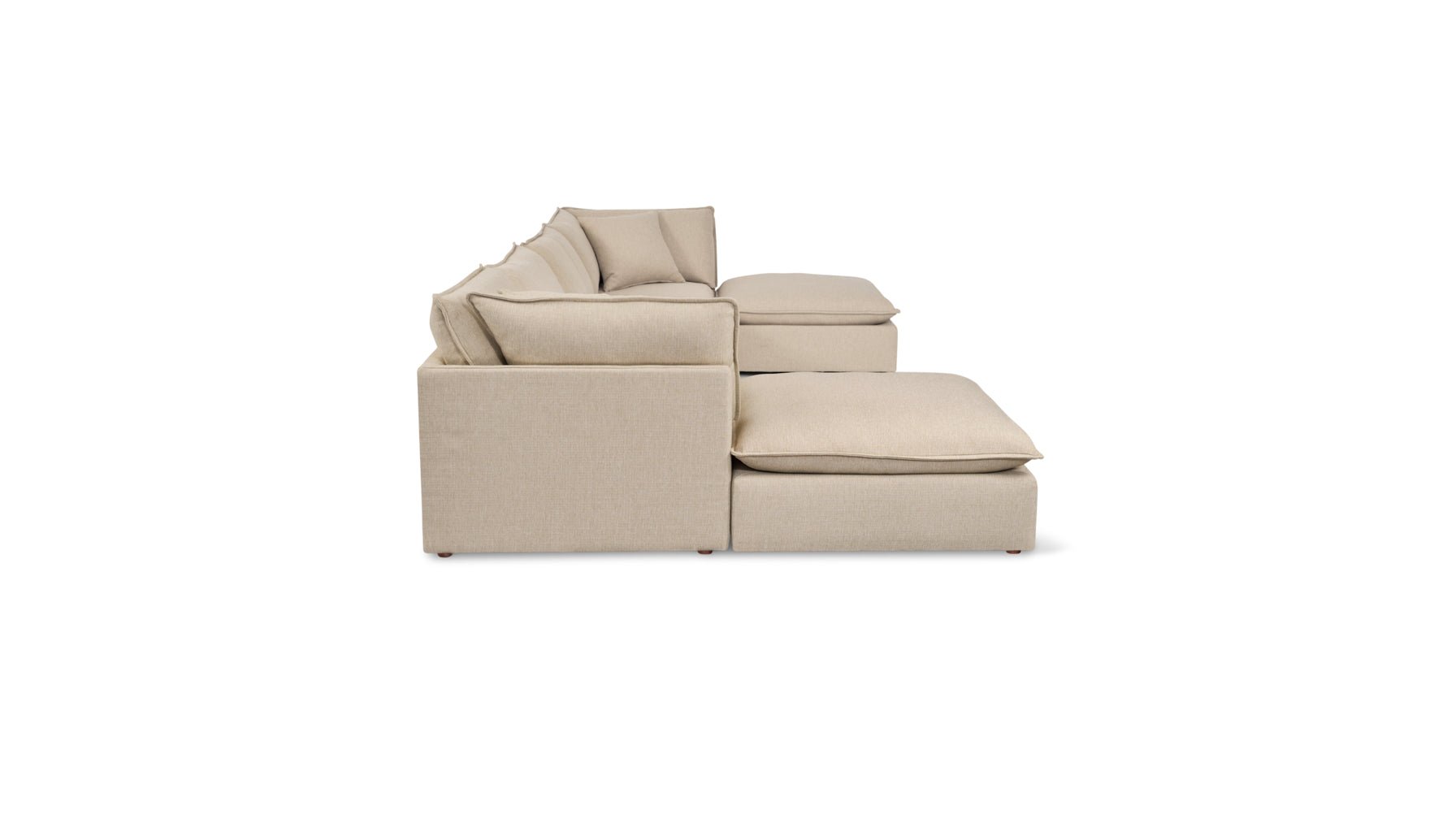 Chill Time 6-Piece Modular U-Shaped Sectional, Biscuit - Image 8