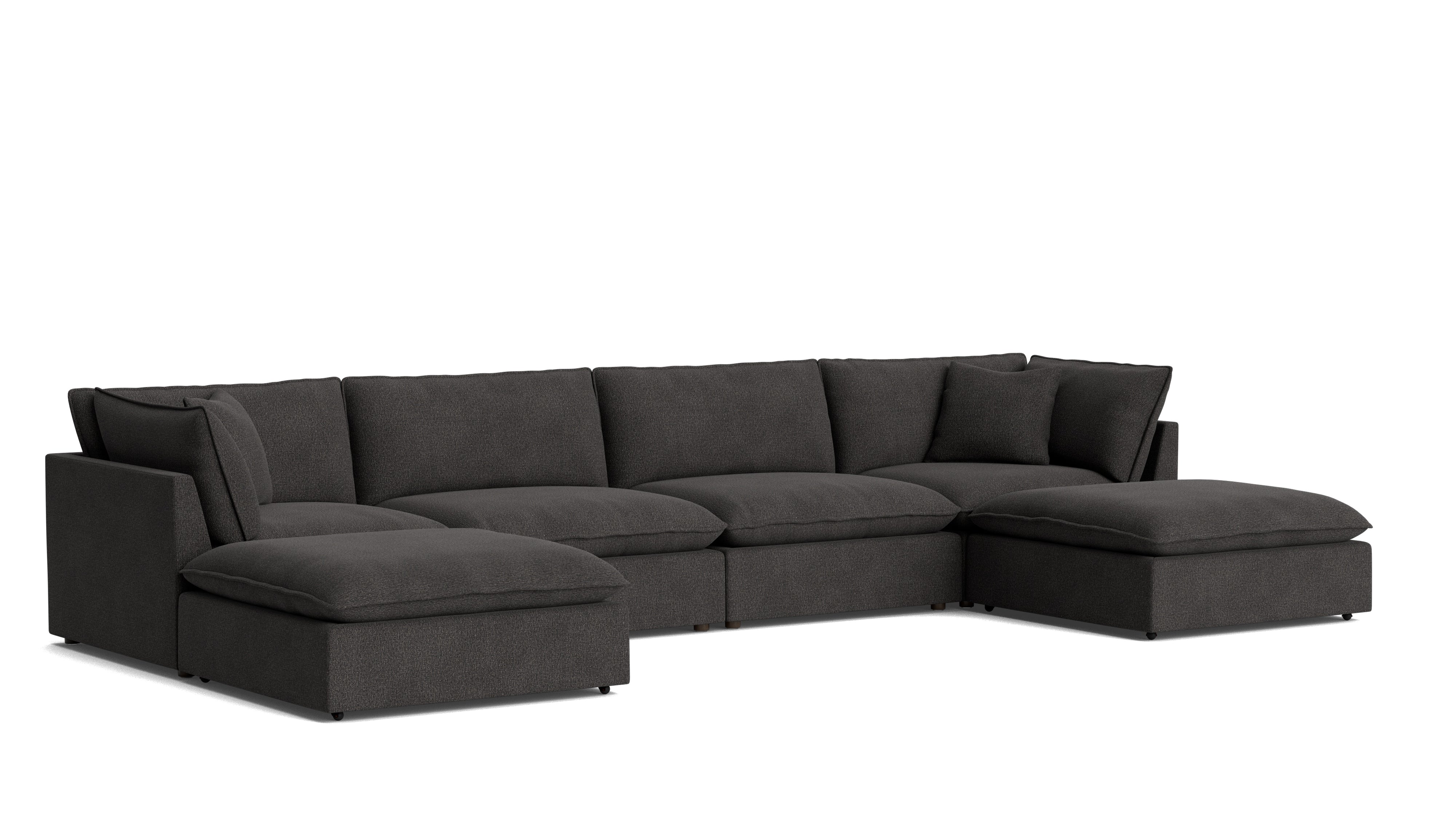 Chill Time 6 - Piece Modular U - Shaped Sectional, Dark Shadow - Sundays Company CanadaSEC-YJ-054-025