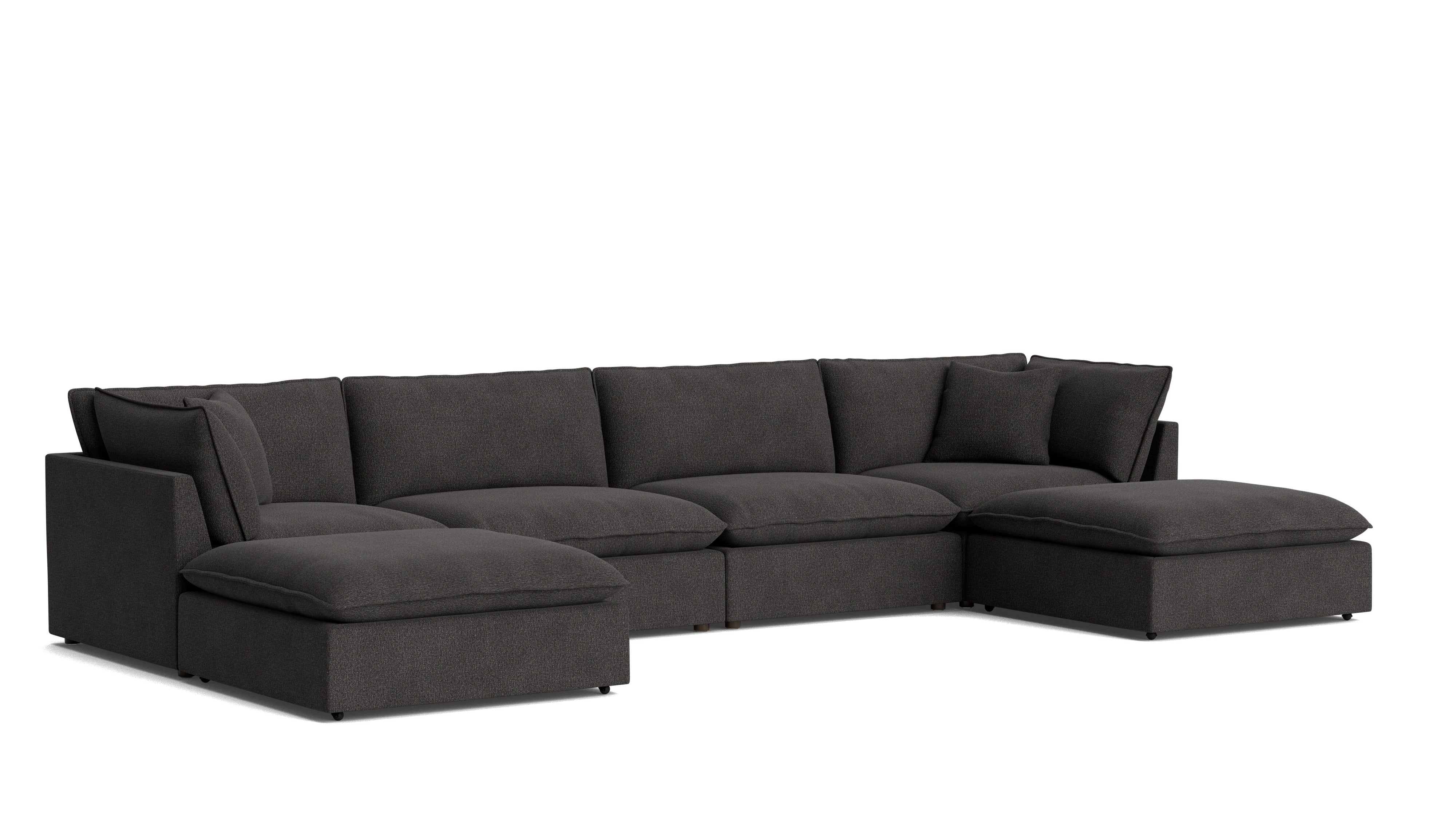 Chill Time 6-Piece Modular U-Shaped Sectional, Dark Shadow
