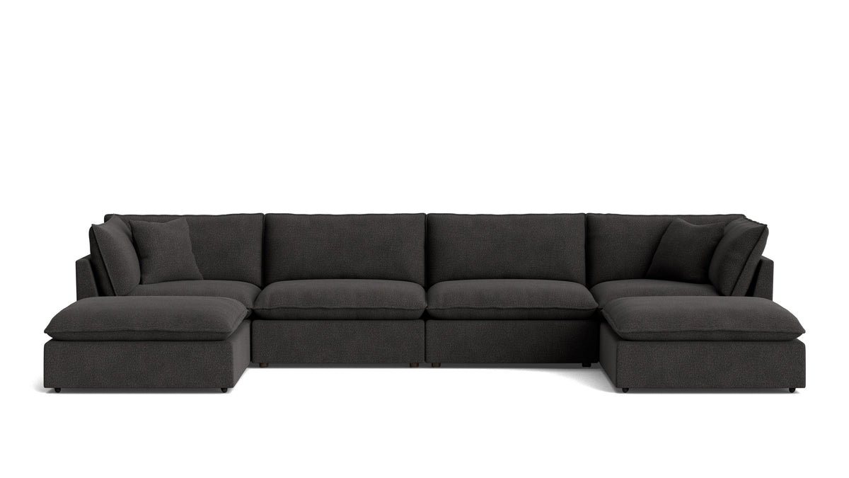 Chill Time 6-Piece Modular U-Shaped Sectional, Dark Shadow