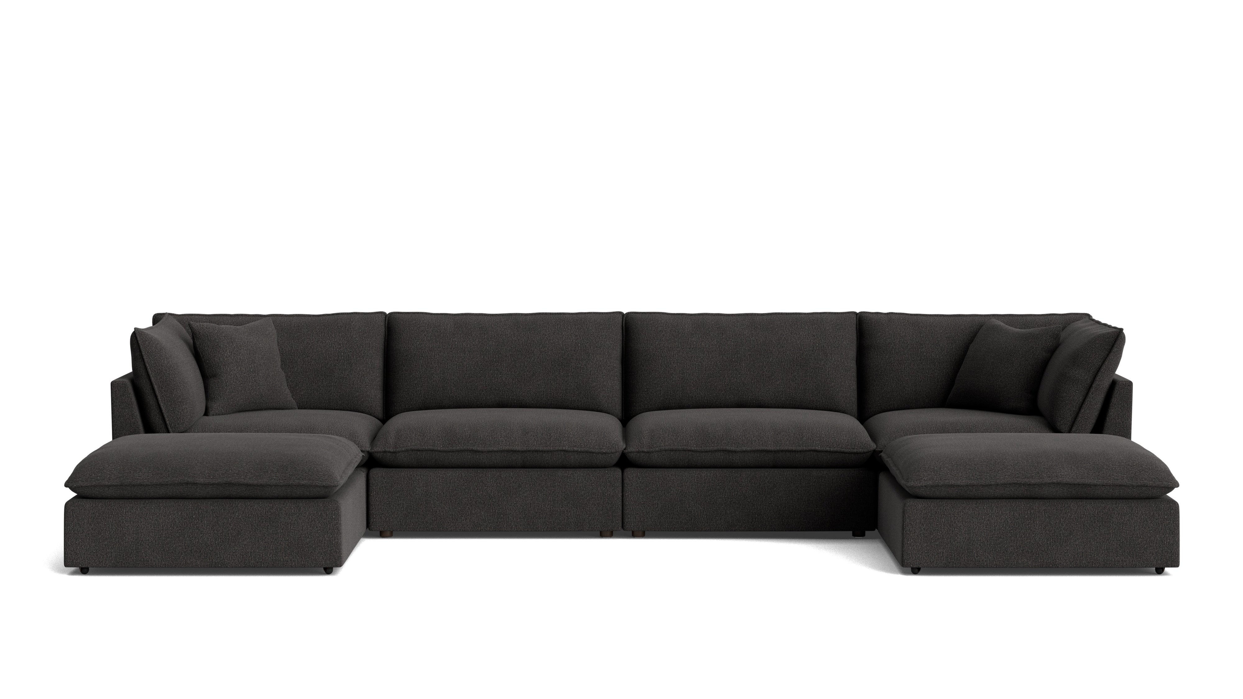 Chill Time 6 - Piece Modular U - Shaped Sectional, Dark Shadow - Sundays Company CanadaSEC-YJ-054-025