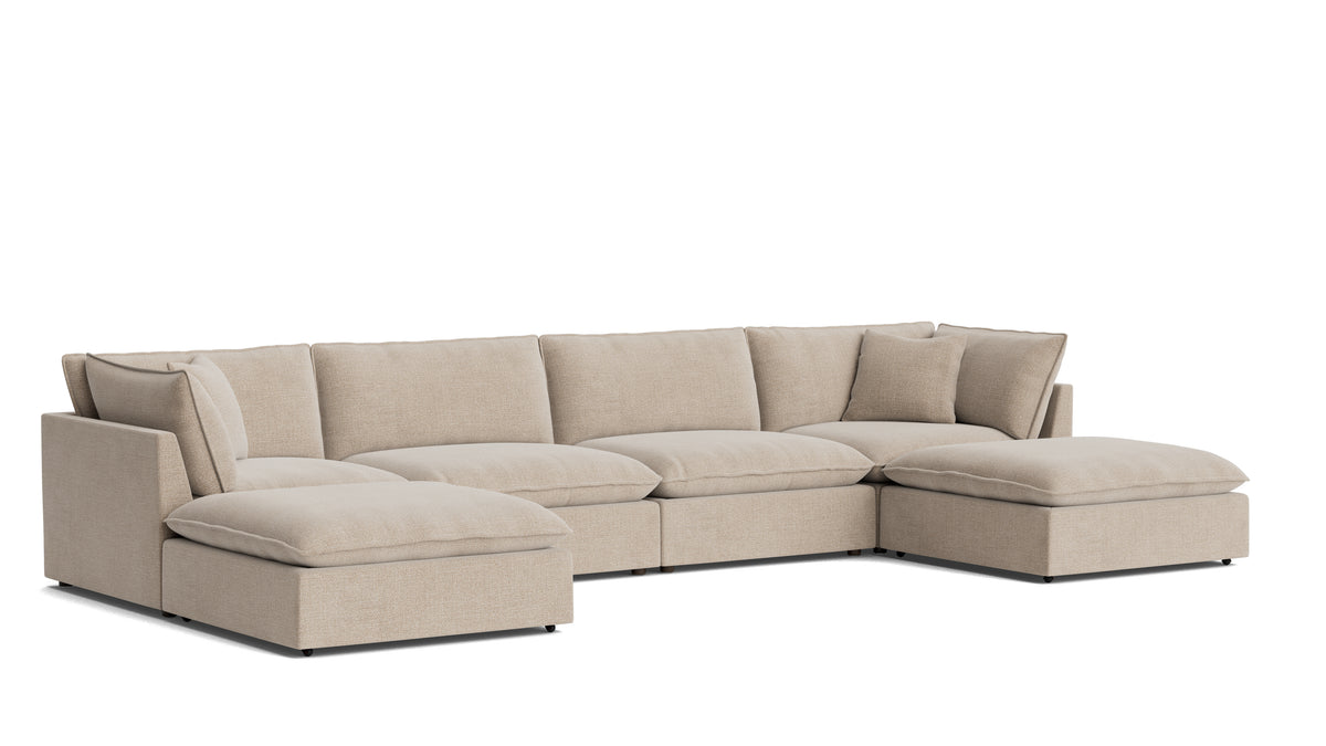 Chill Time 6-Piece Modular U-Shaped Sectional, Champagne — alternate view