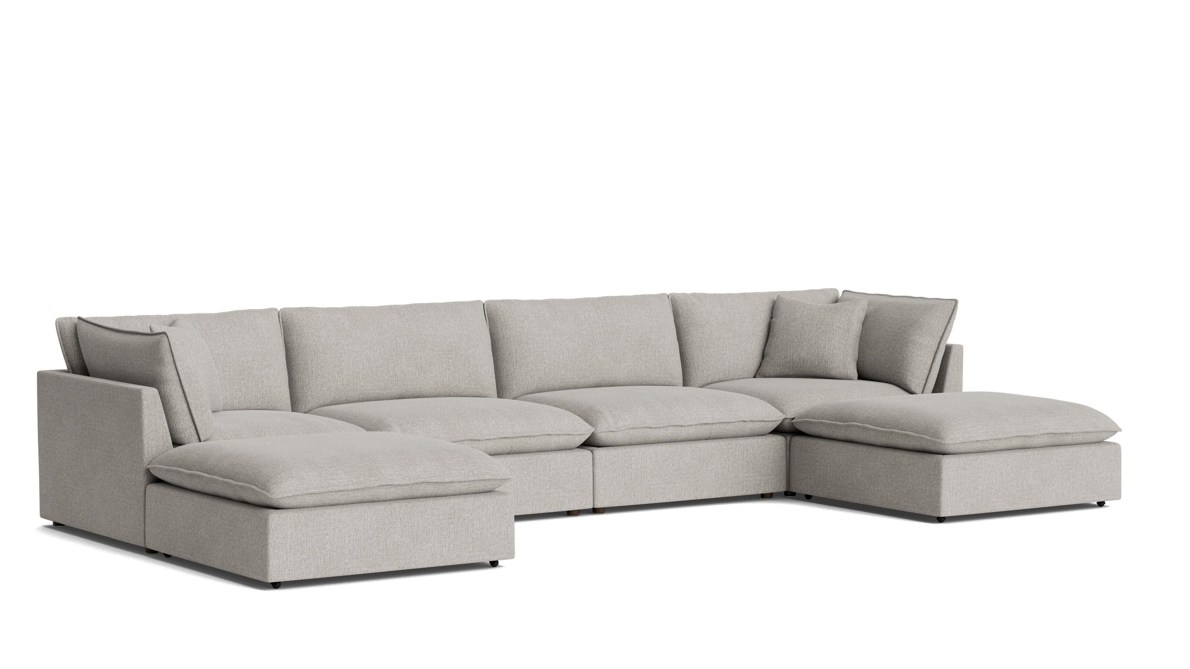 Chill Time 6 - Piece Modular U - Shaped Sectional, Heather - Sundays Company CanadaSEC-YJ-054-065