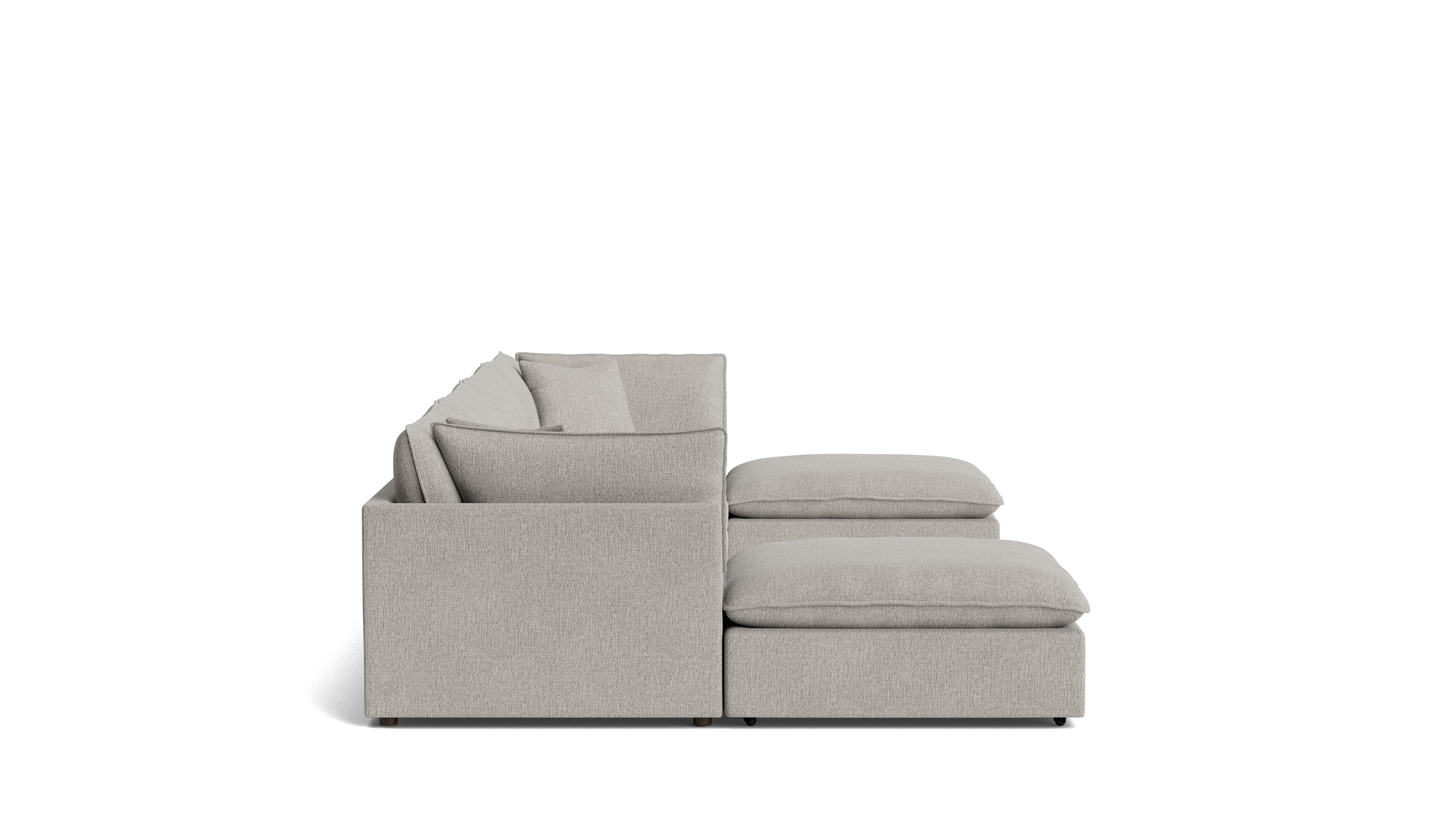 Chill Time 6 - Piece Modular U - Shaped Sectional, Heather - Sundays Company CanadaSEC-YJ-054-065