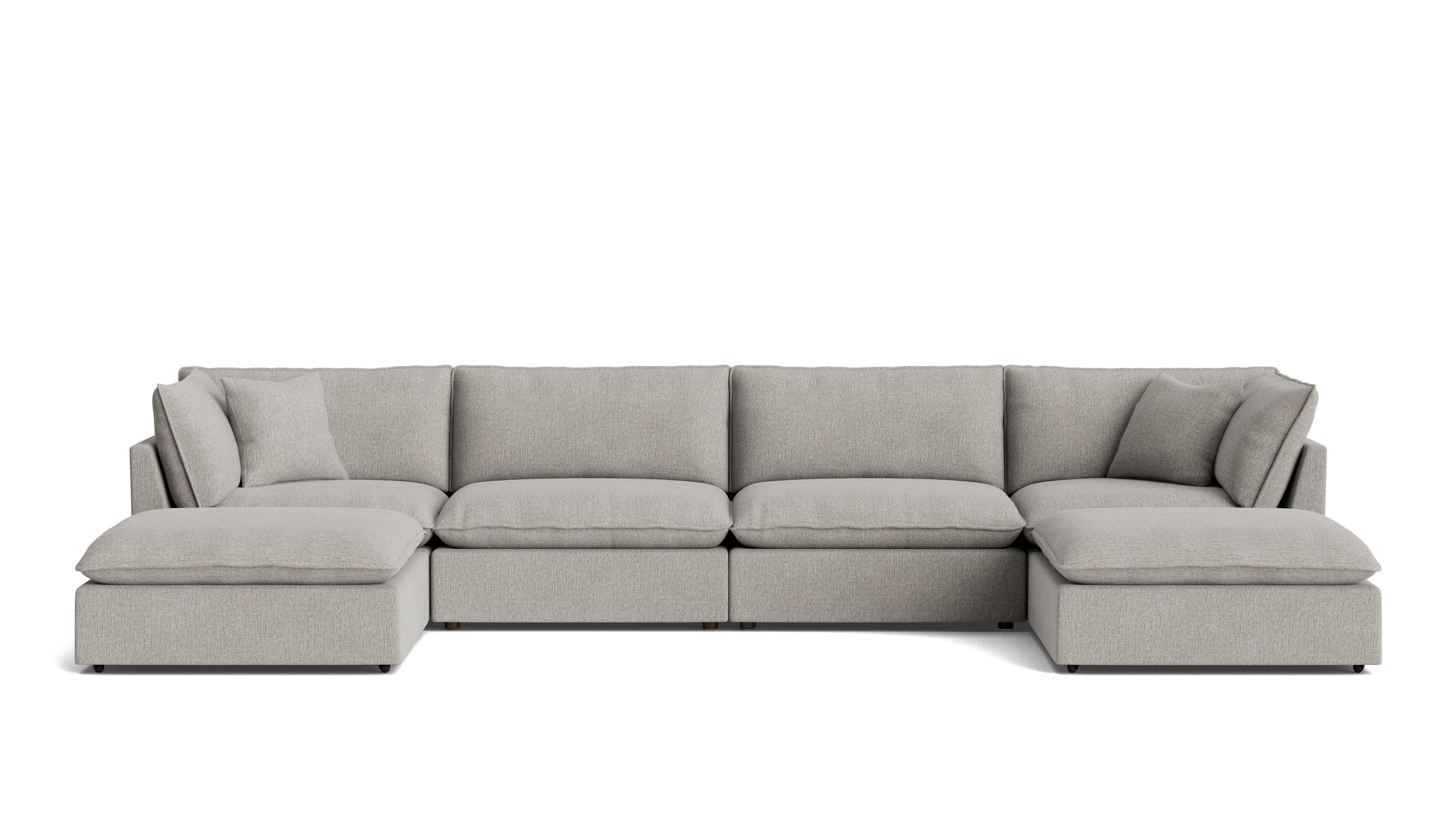 Chill Time 6 - Piece Modular U - Shaped Sectional, Heather - Sundays Company CanadaSEC-YJ-054-065