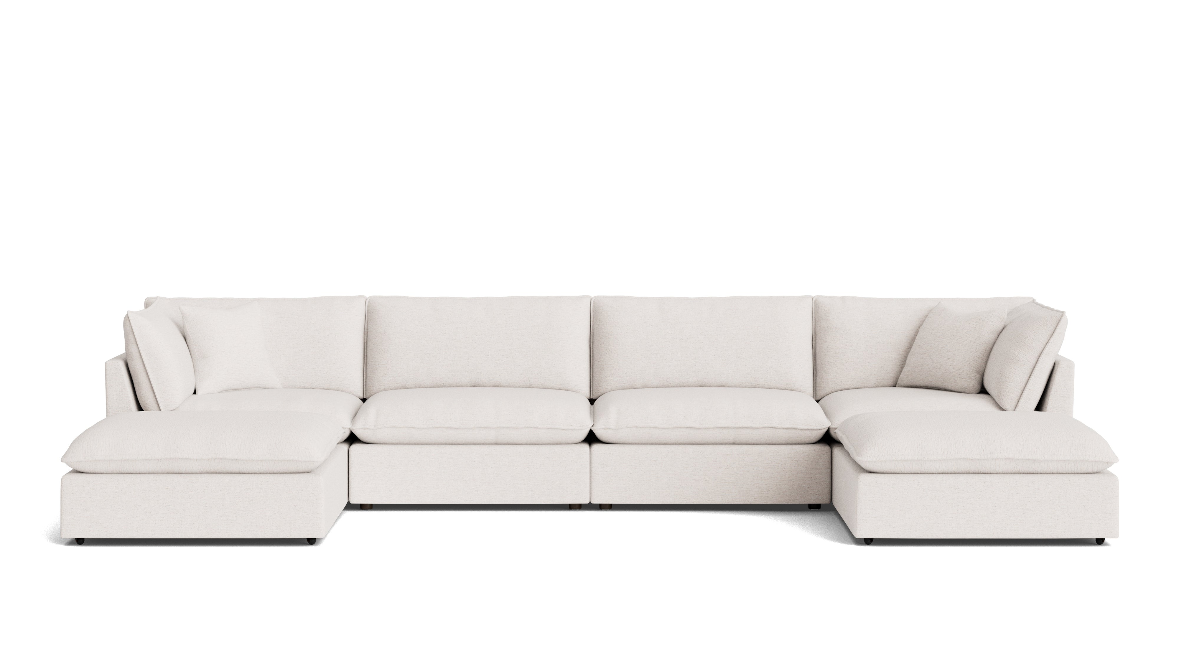 Chill Time 6-Piece Modular U-Shaped Sectional, Nomad Snow
