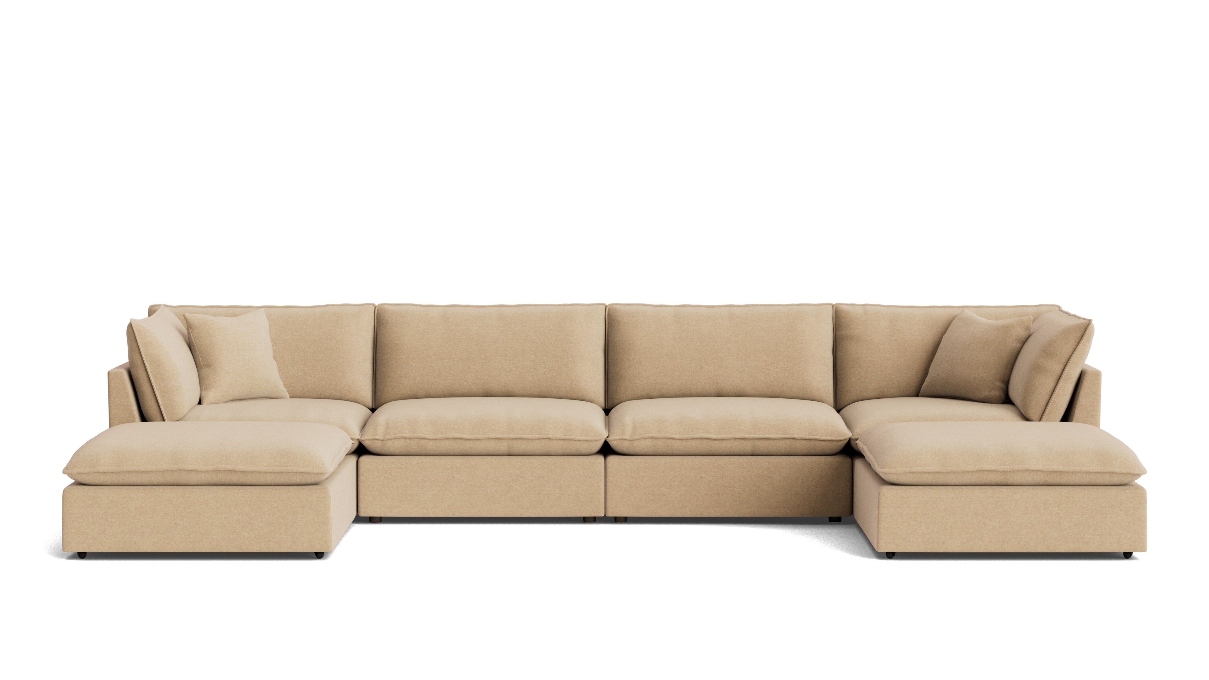 Chill Time 6-Piece Modular U-Shaped Sectional, Hazelnut