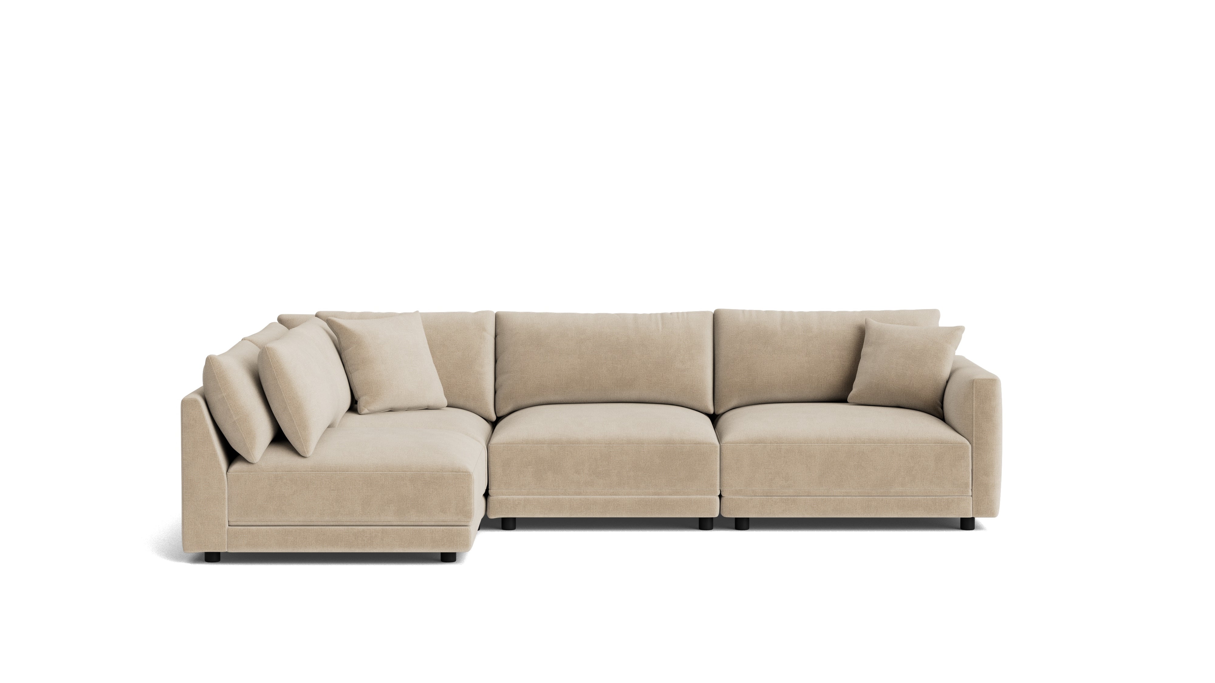 Soft Spot 4-Piece Modular Sectional Left, Cashew