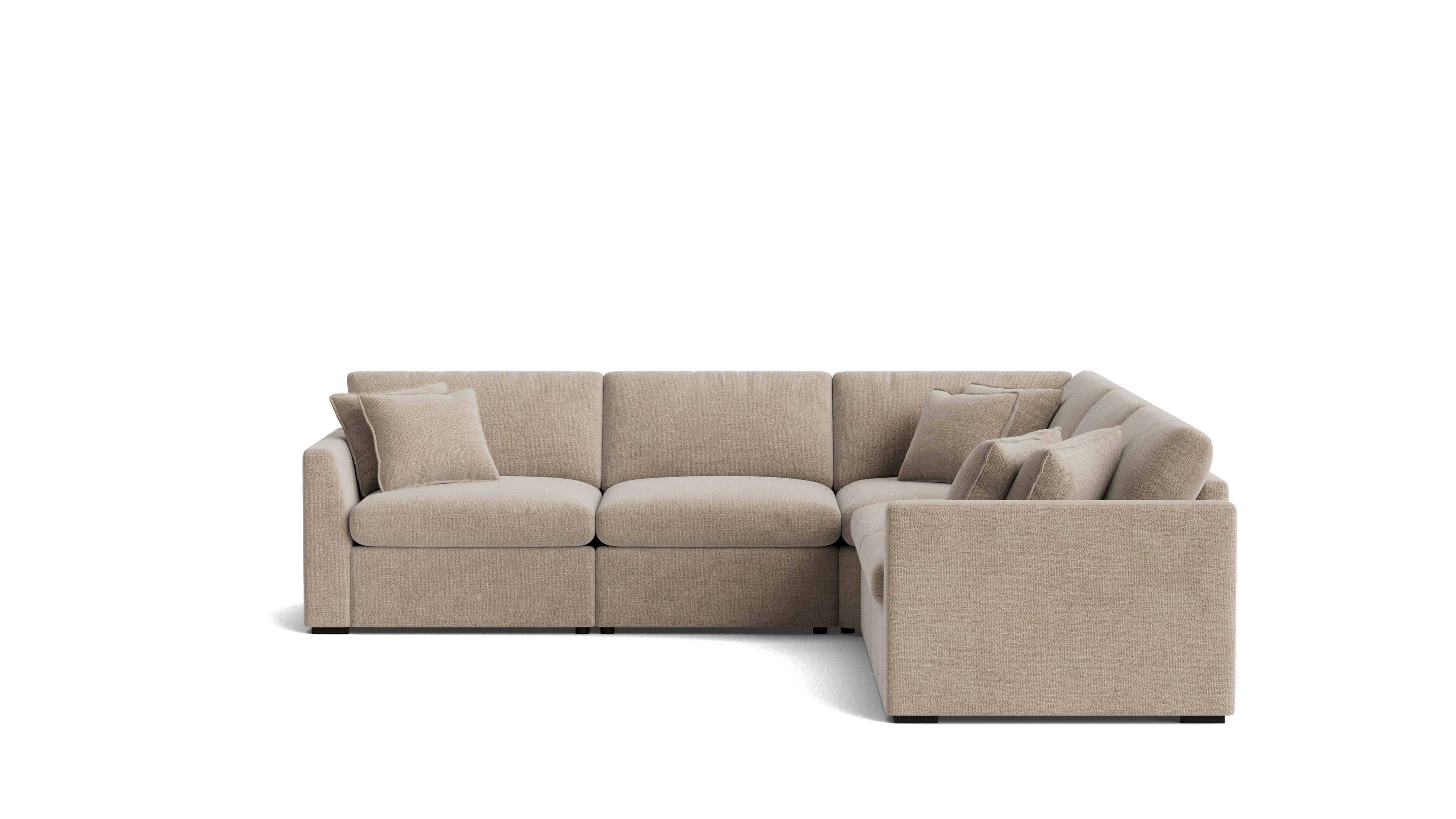 Lift Off Power Recliner 5-Piece Modular Sectional, Champagne