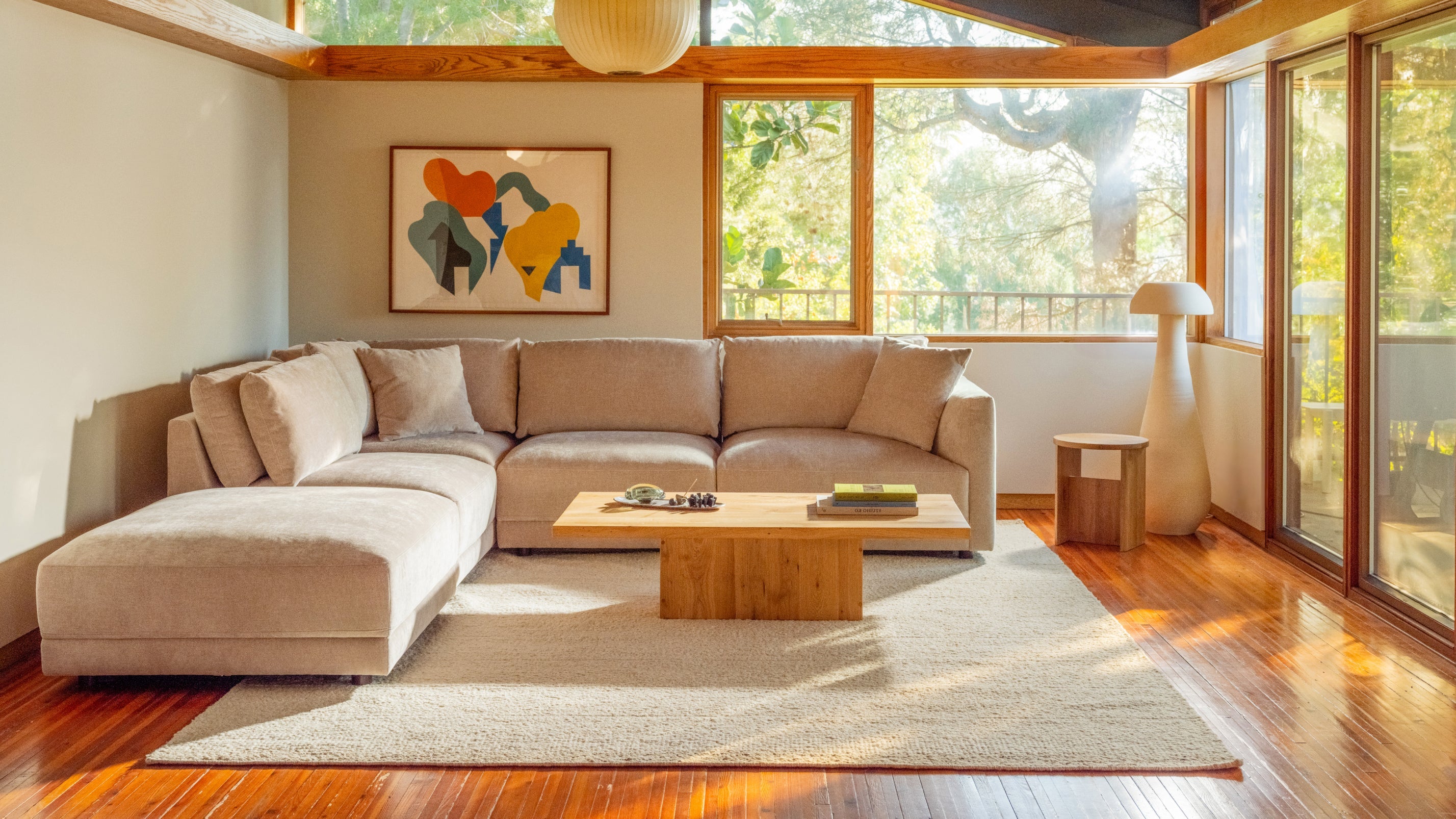 Soft Spot 5 - Piece Modular Sectional Left, Cashew - Sundays Company CanadaSEC-YJ-071-194