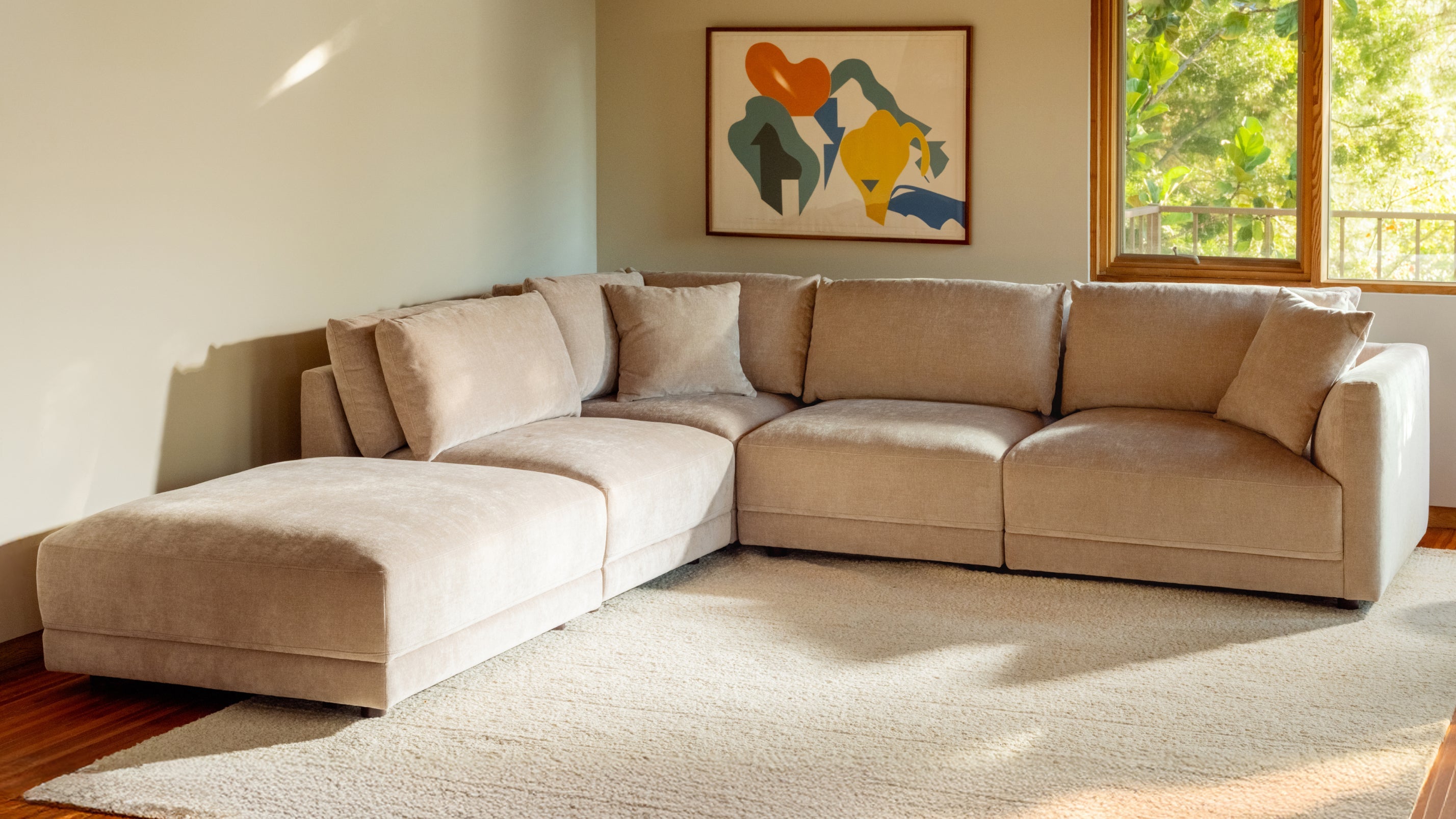 Soft Spot 5 - Piece Modular Sectional Left, Cashew - Sundays Company CanadaSEC-YJ-071-194