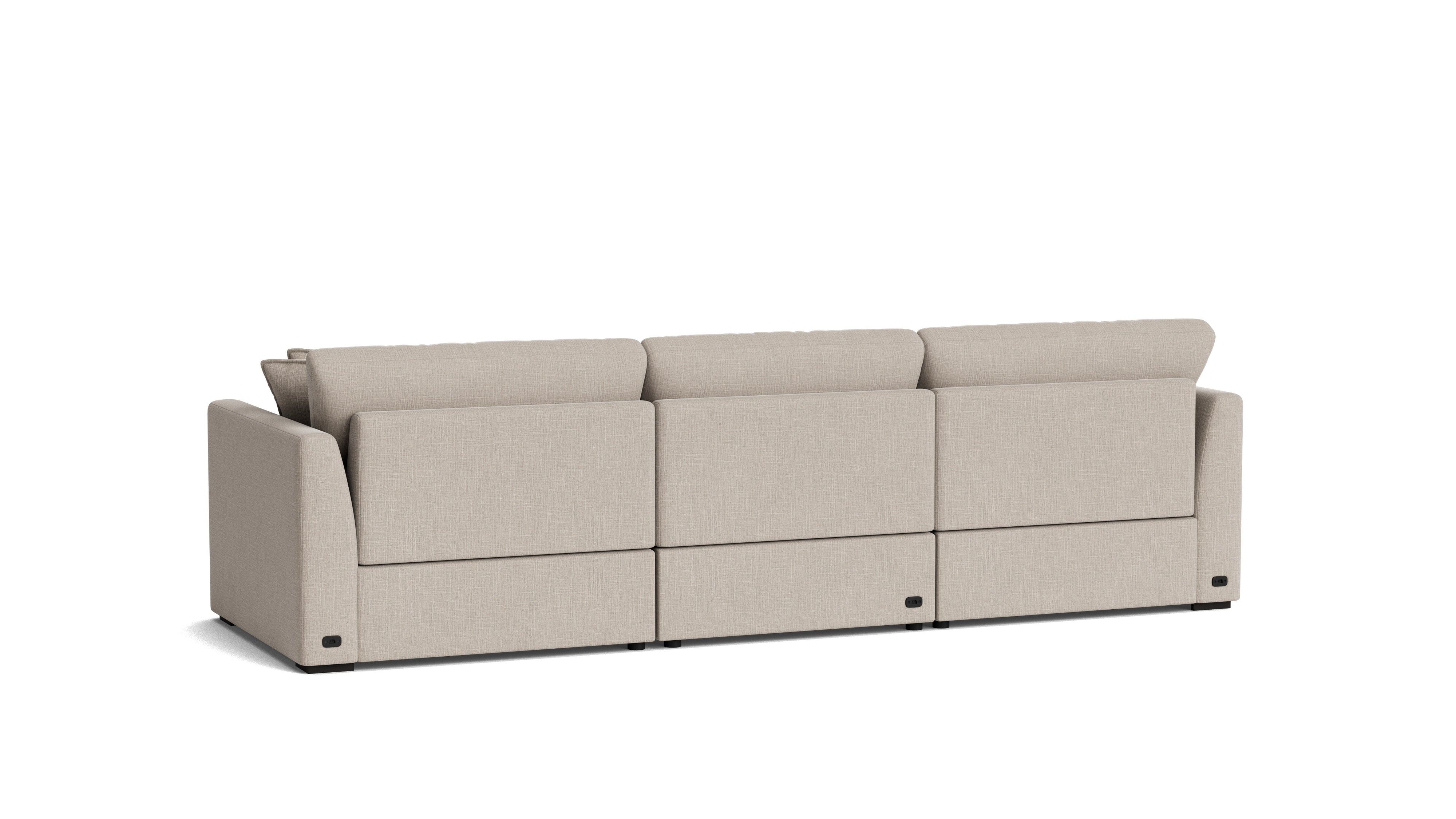 Lift Off Power Recliner 3-Piece Modular Sofa, Light Pebble