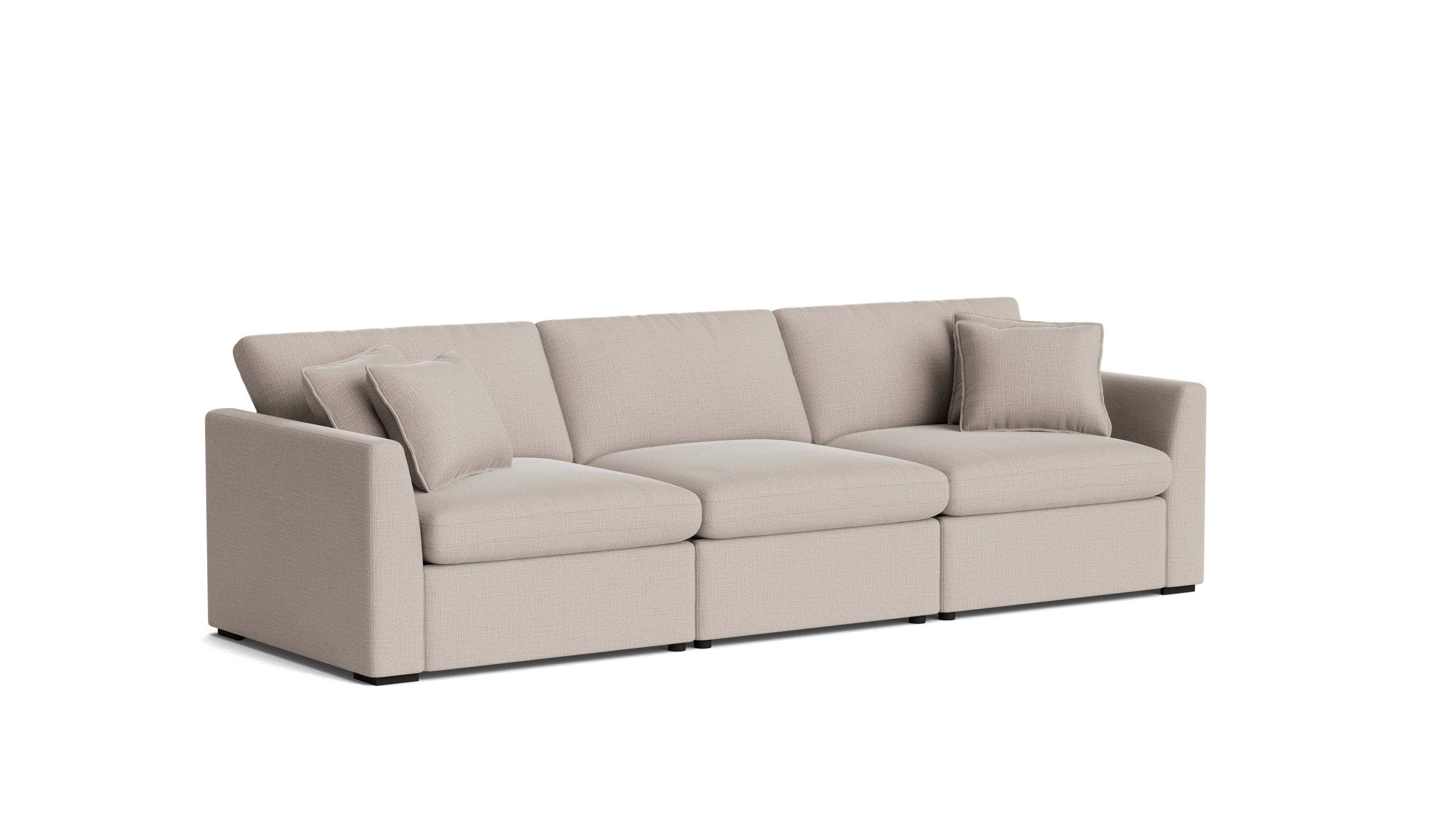 Lift Off Power Recliner 3-Piece Modular Sofa, Light Pebble