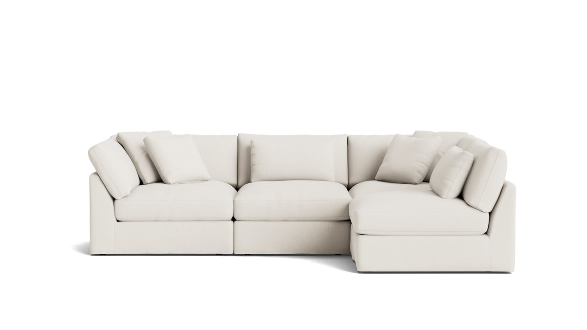 Get Together™ 4-Piece Modular Sectional Armless, Large, Cream Linen