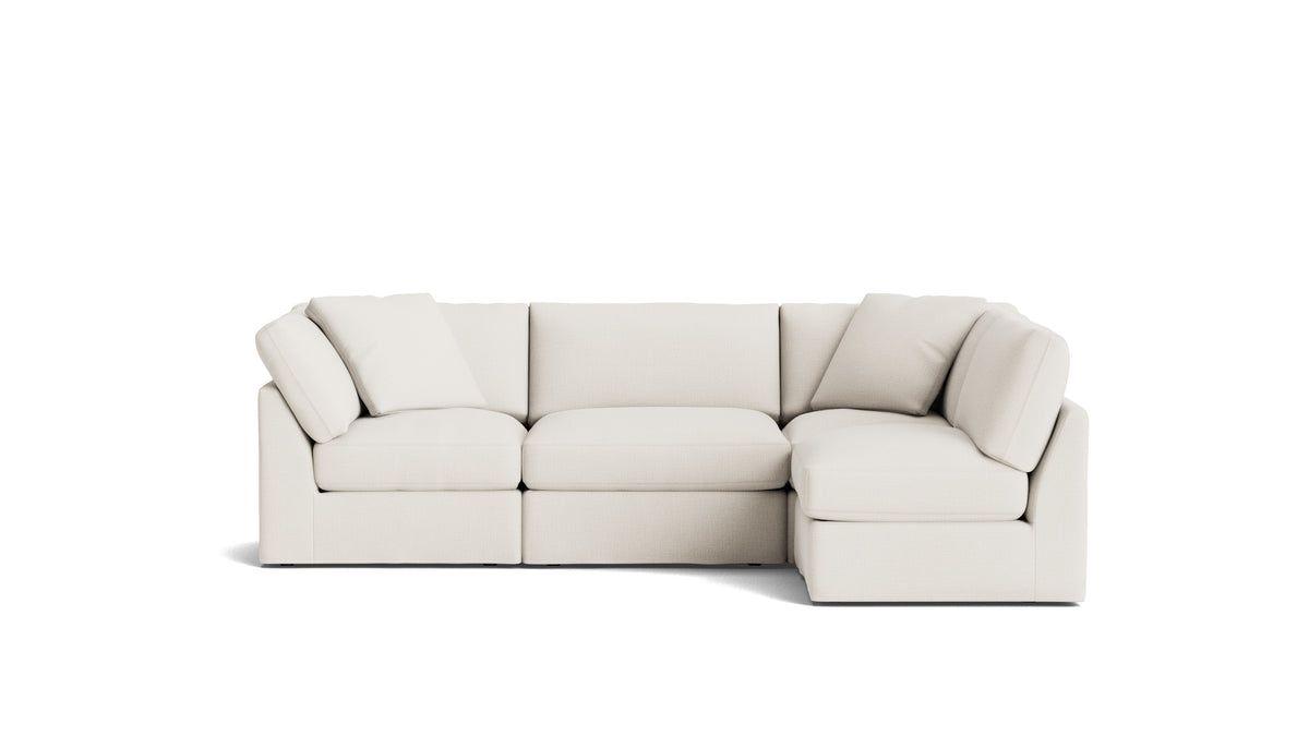 Get Together™ 4-Piece Modular Sectional Armless, Standard, Cream Linen