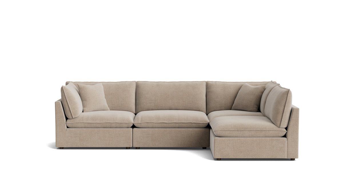 Chill Time 4-Piece Modular Sectional Closed Open, Champagne