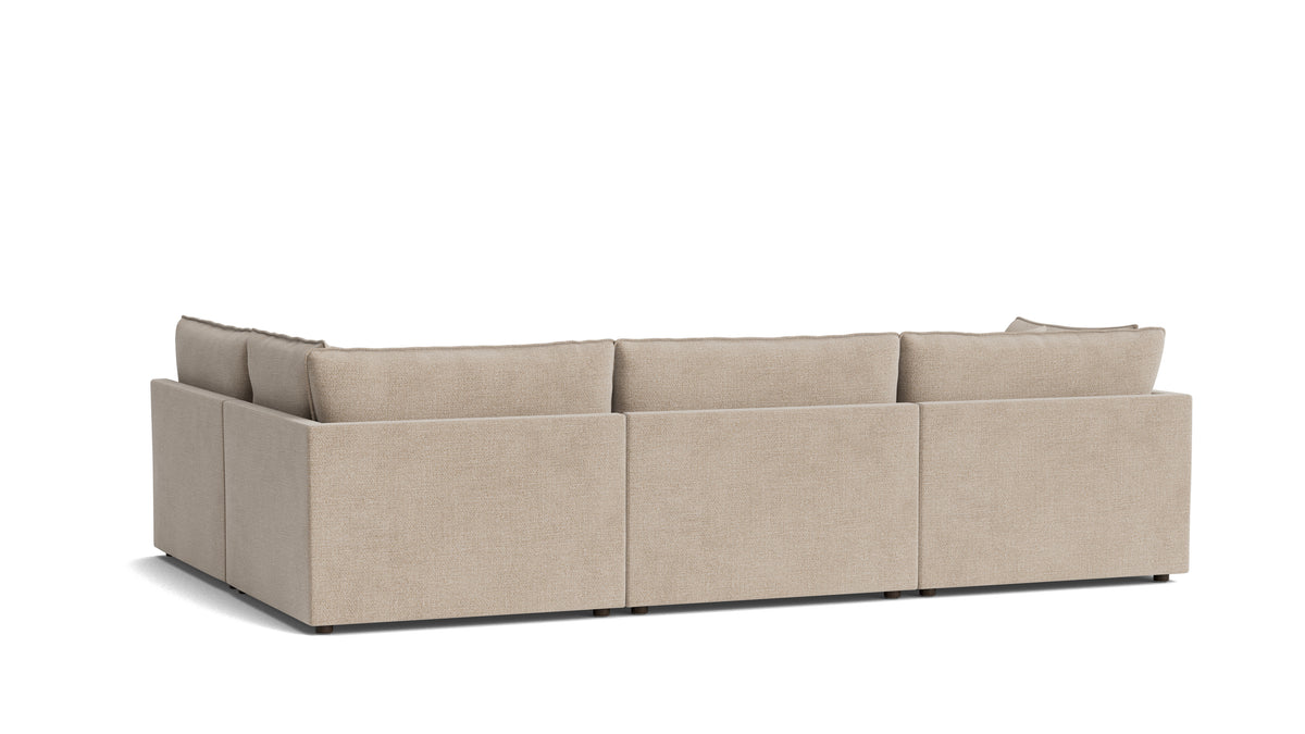 Chill Time 4-Piece Modular Sectional Closed Open, Champagne