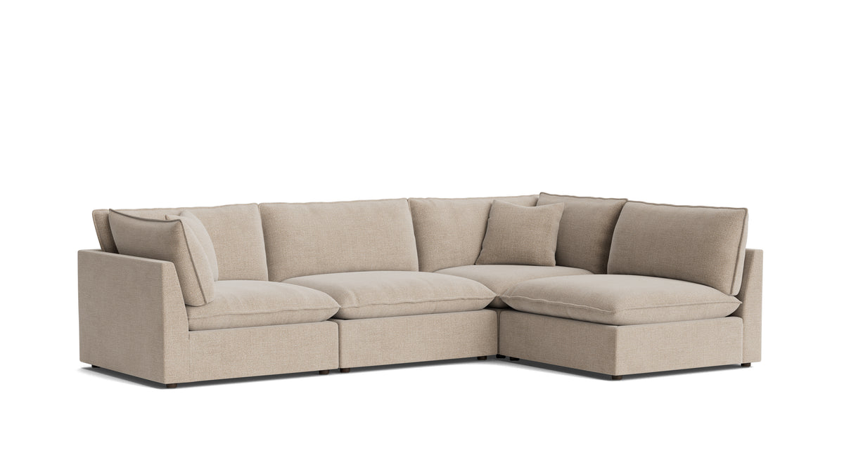 Chill Time 4-Piece Modular Sectional Closed Open, Champagne