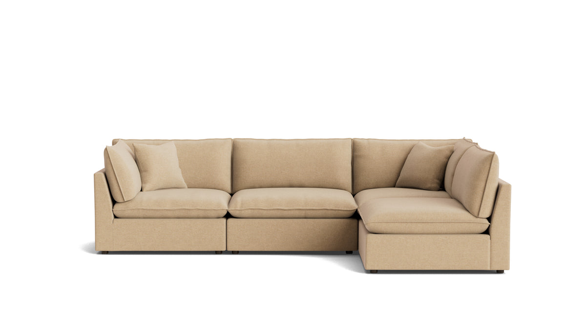 Chill Time 4-Piece Modular Sectional Armless, Hazelnut