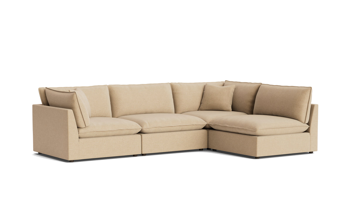 Chill Time 4-Piece Modular Sectional Armless, Hazelnut