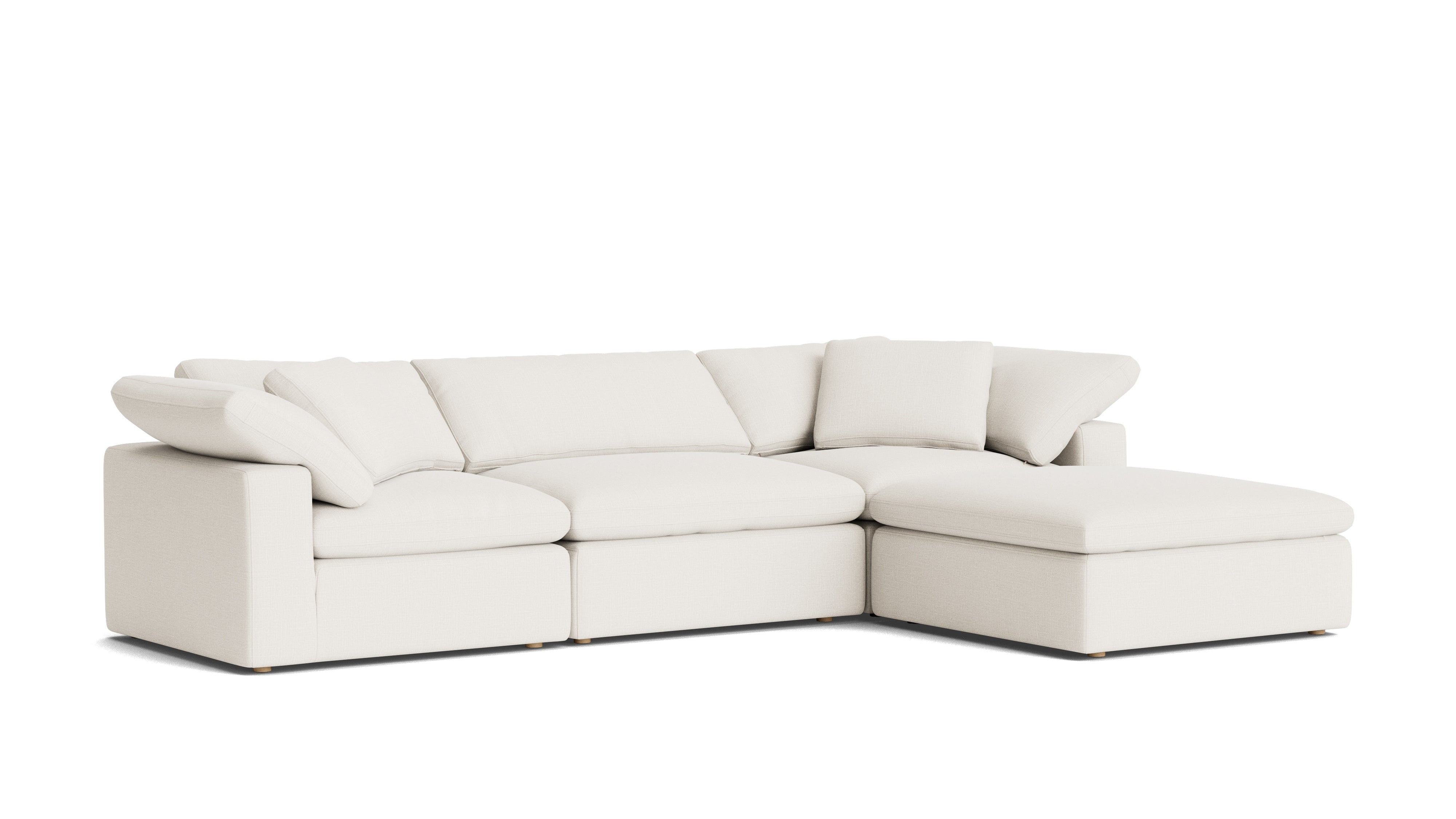 Movie Night™ 4 - Piece Modular Sectional, Large, Cream Linen - Sundays Company CanadaSEC-YJ-902-018